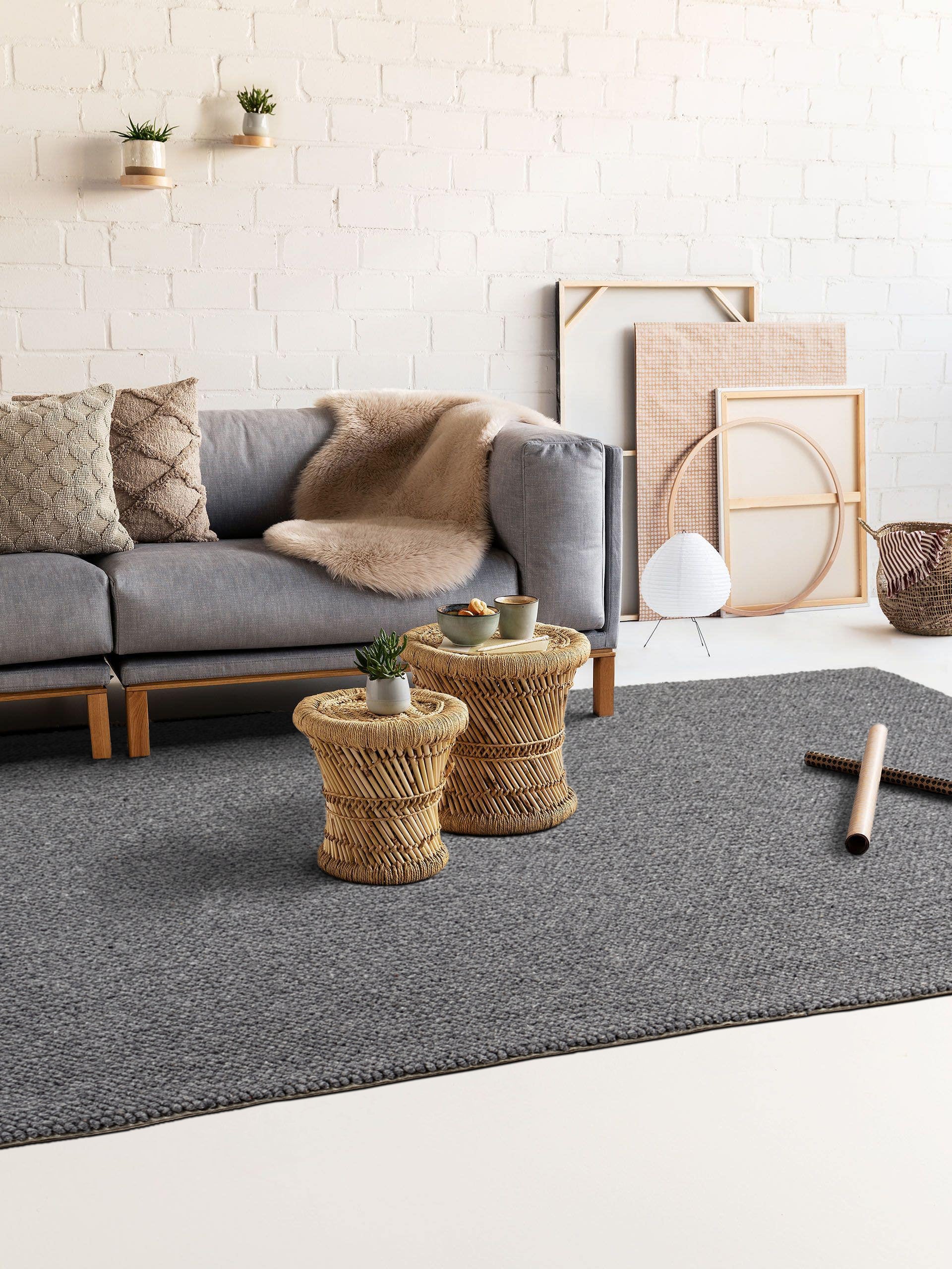 Woolon WL 01 Anthracite Doğal Yün Halı