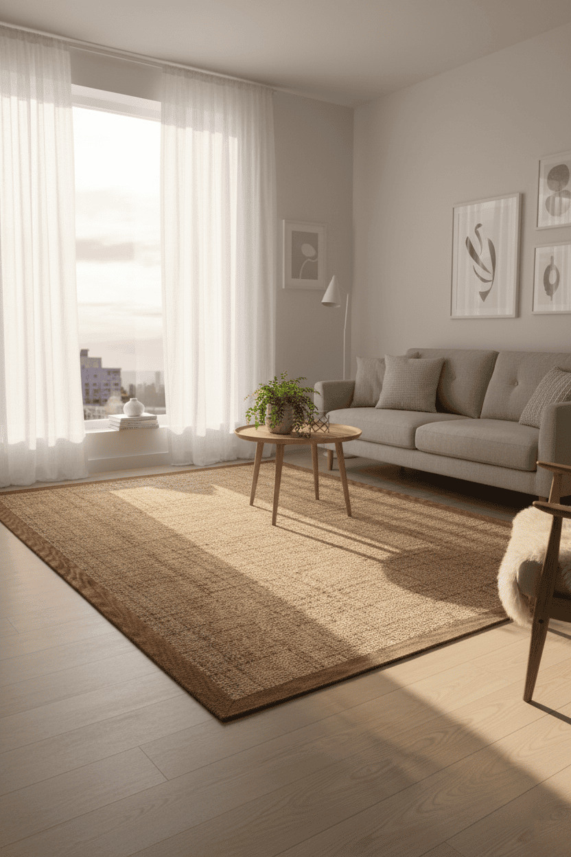Look LK03 Jut Cotton Bordure 04 Dark Beige Salon Koridor Mutfak Sisal Halı