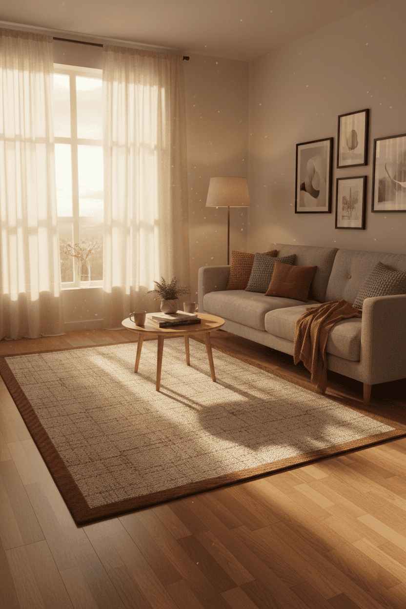 Look LK01 Cream Cotton Bordure 04 Dark Beige Salon Koridor Mutfak Sisal Halı