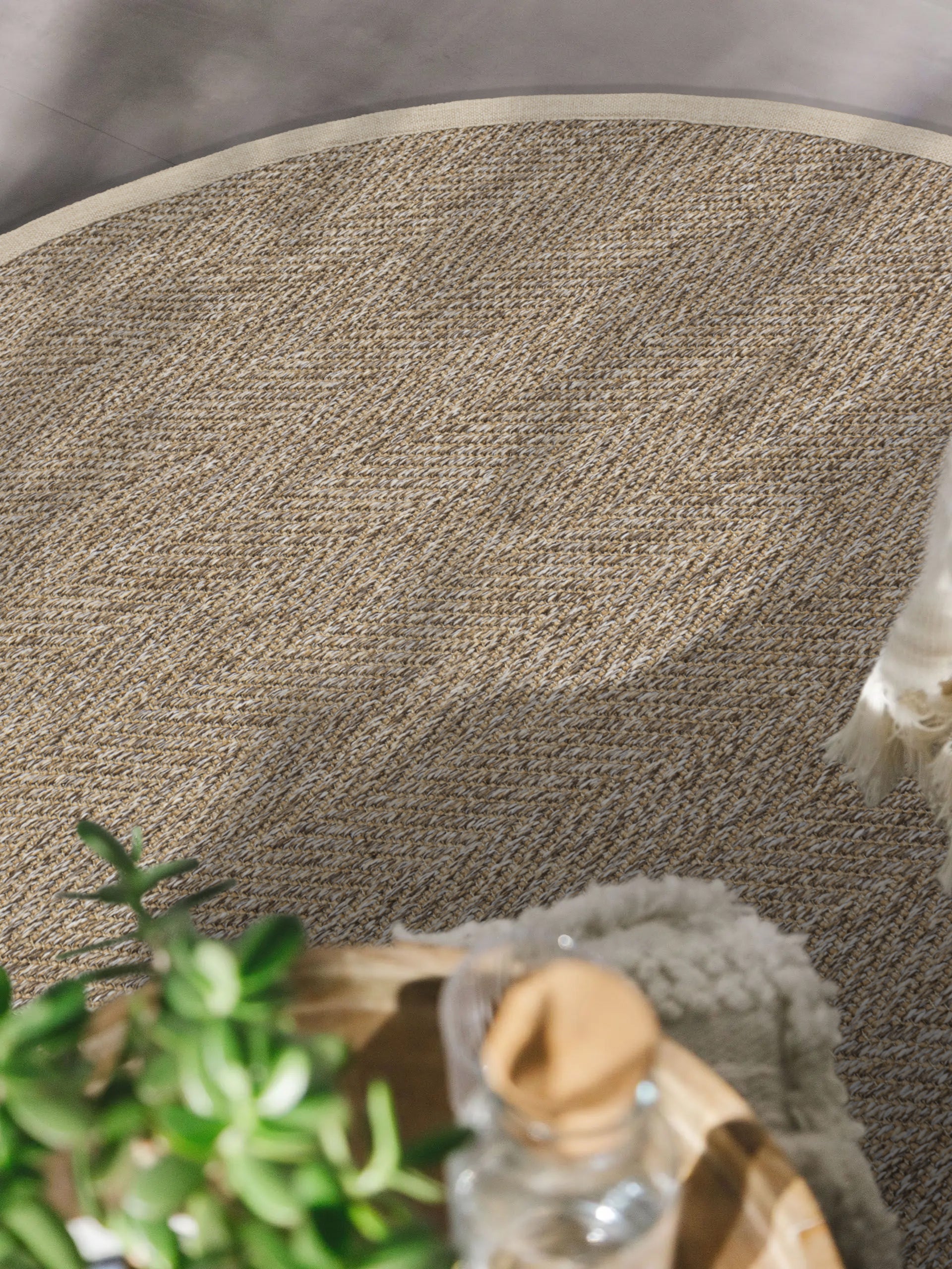 Jutte 02 M-104 Yuvarlak Doğal Jüt Sisal Halı