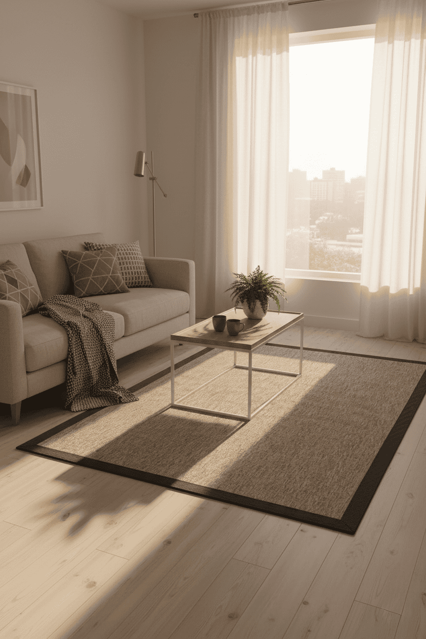 Judy JD02 Natural Cotton Bordure 08 Anthracite Salon Koridor Mutfak Sisal Halı