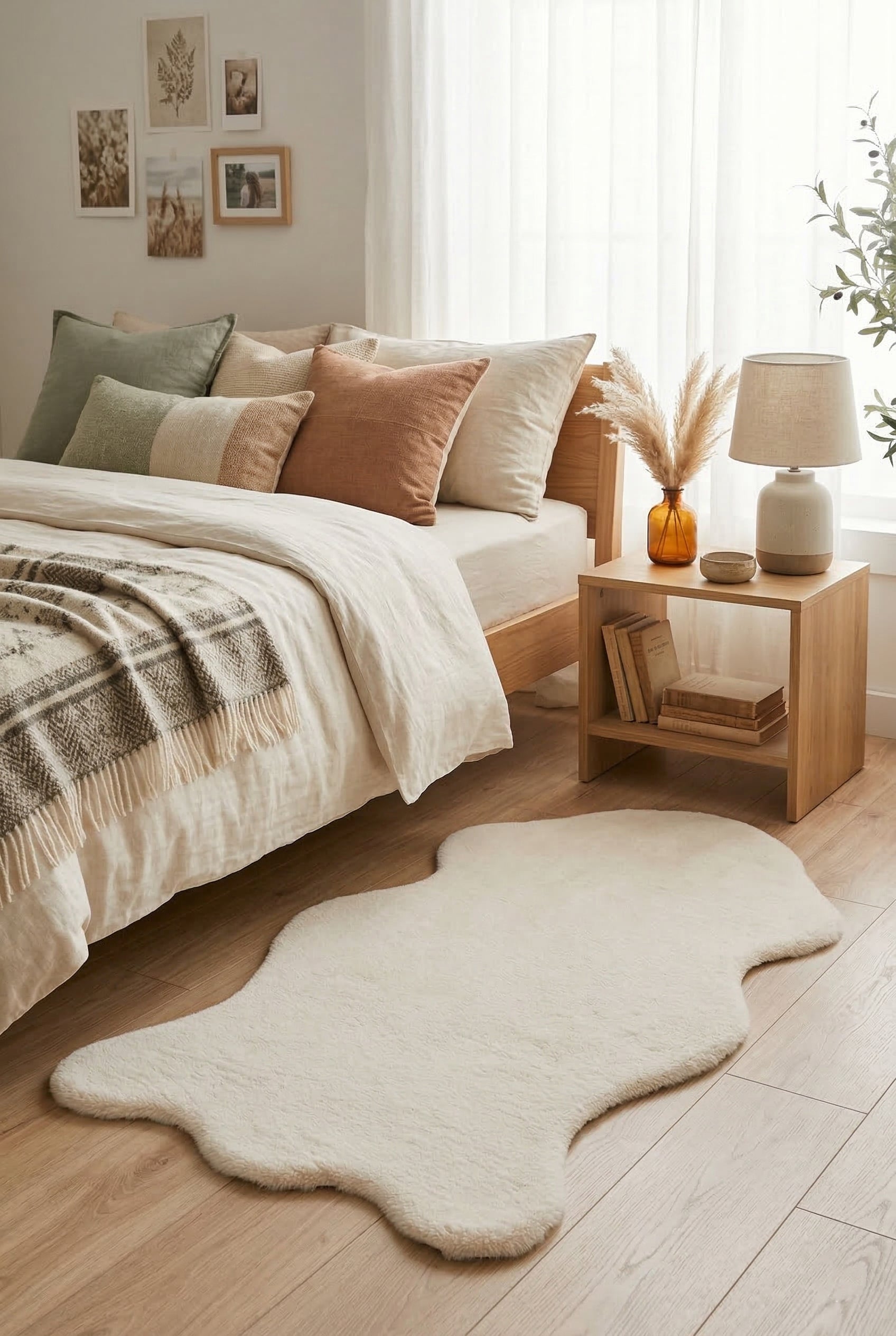 Bunny BN01 Cream Tavşan Postu Yumuşak Pelüş Halı