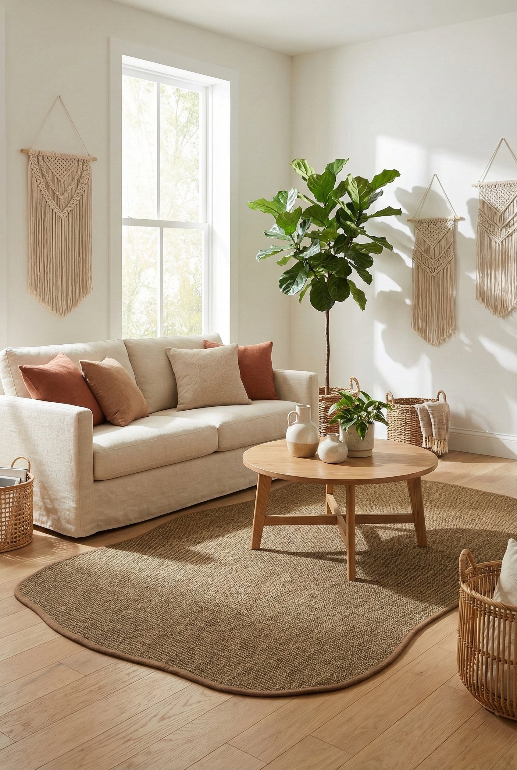 Canvas 3 Suit SU05 Brown Cotton Bordure 04 Dark Beige Amorf Sisal Halı