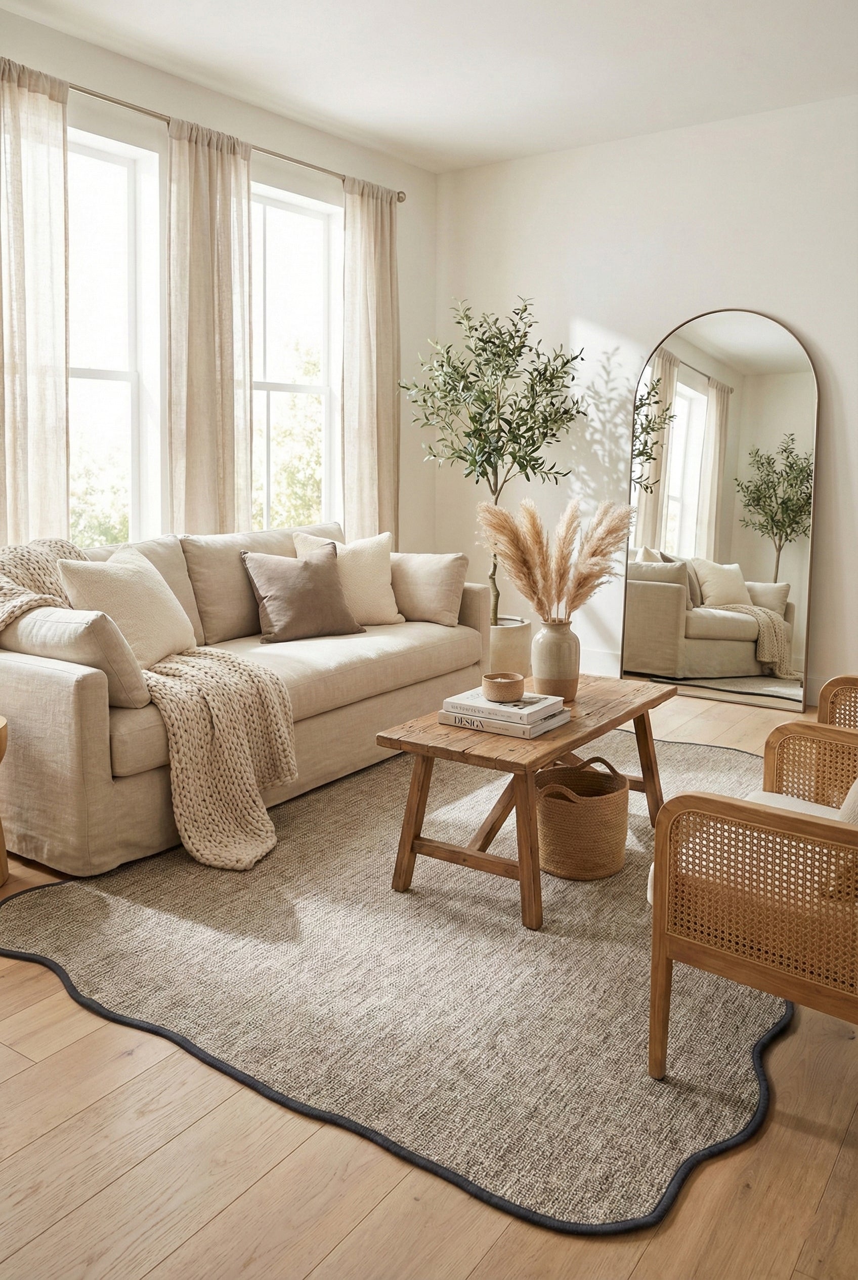 Canvas 4 Judy JD02 Natural Cotton Bordure 08 Anthracite Amorf Sisal Halı