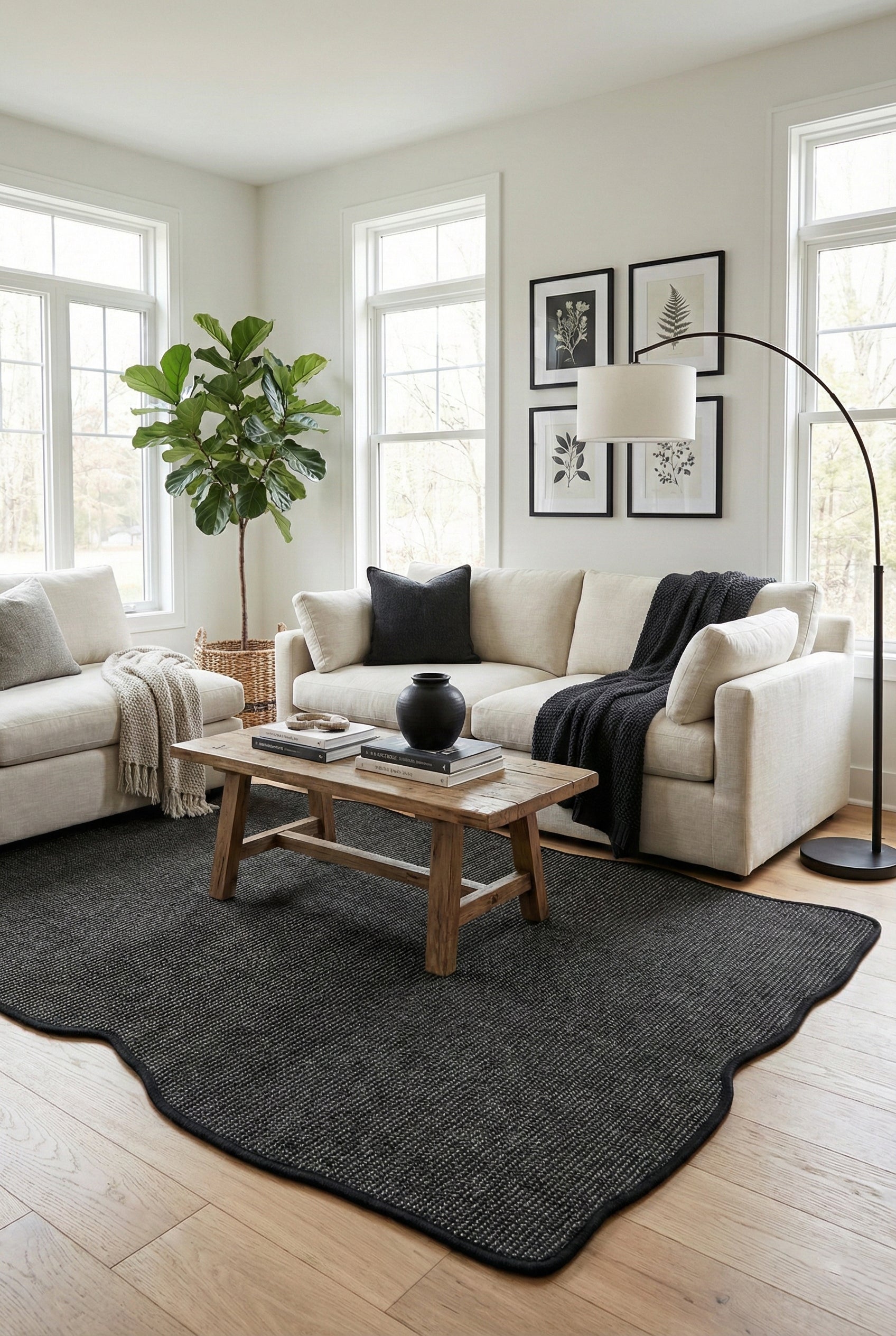 Canvas 4 Suit SU04 Anthracite Cotton Bordure 10 Black Amorf Sisal Halı