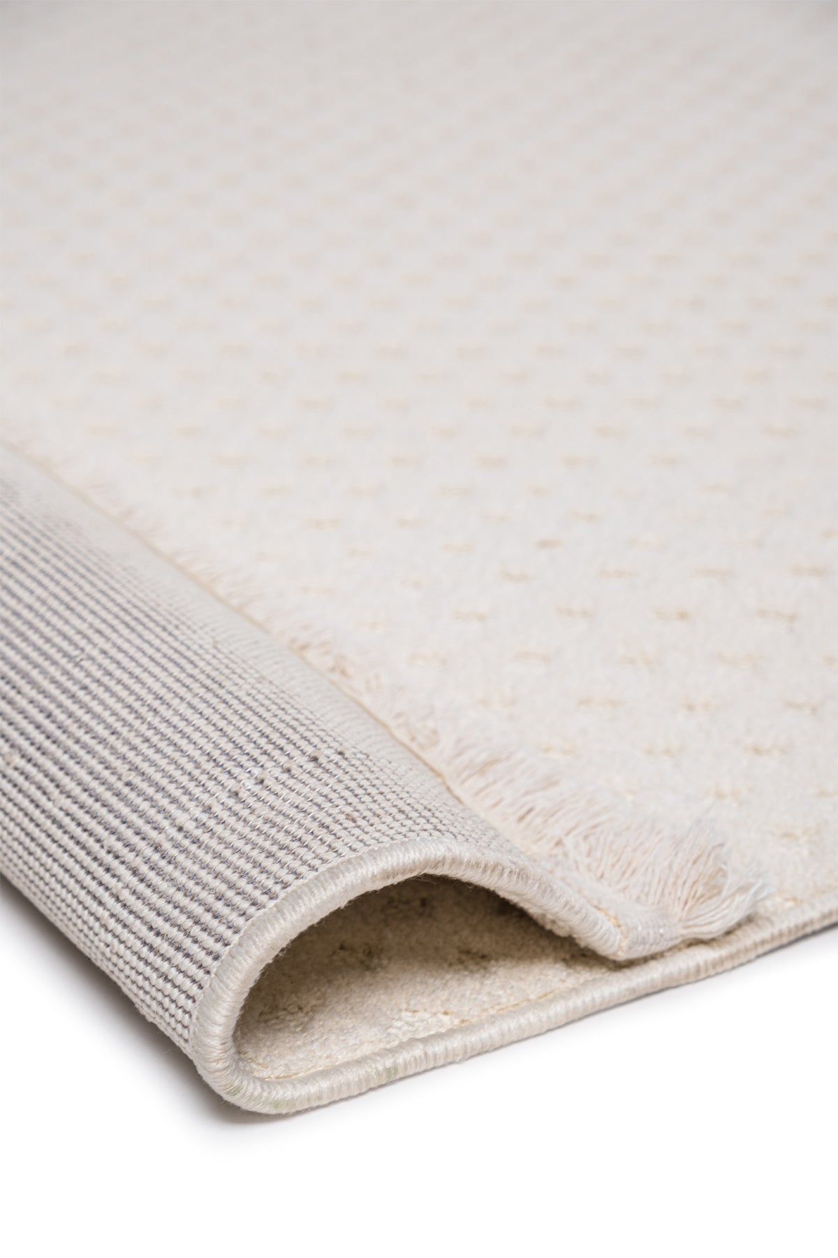 Pita PT01 Cream Plush Textured Scandinavian Living Room Machine Carpet