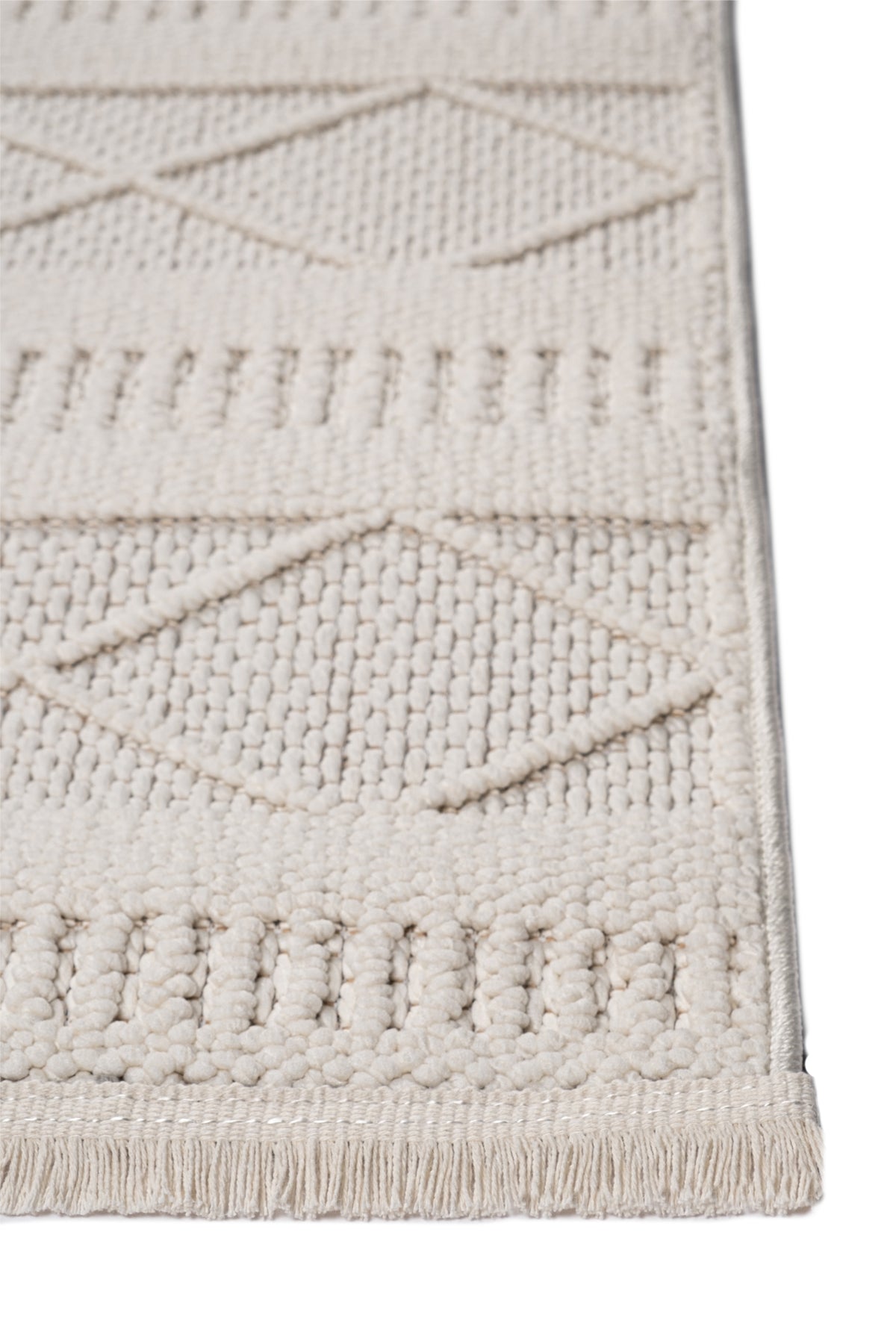 Marie MR01 Cream Macrame Woven Machine Rug