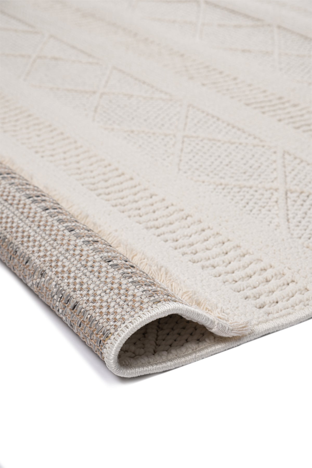 Marie MR01 Cream Macrame Woven Machine Rug