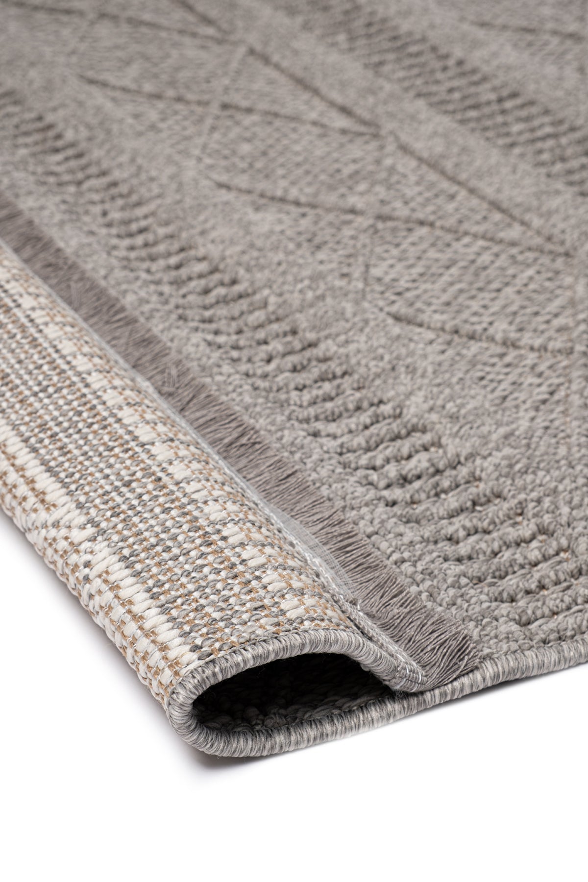 Marie MR01 Grey Makrome Dokumalı Makine Halısı