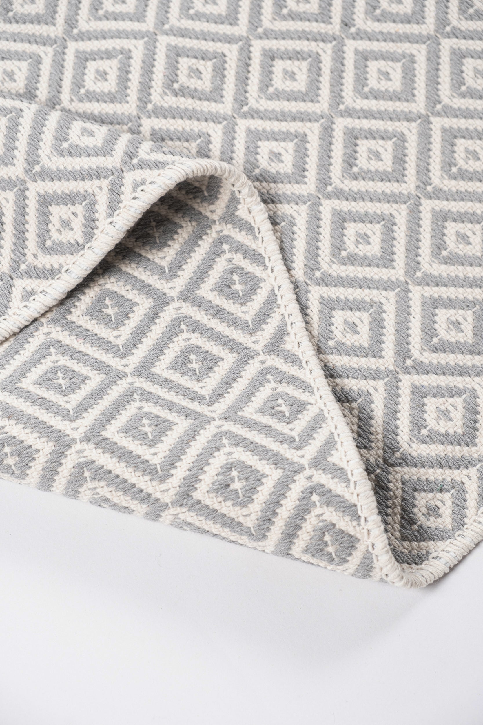 Liva LV02 Gri - %100 Pamuk Çift Taraflı Kilim Paspas