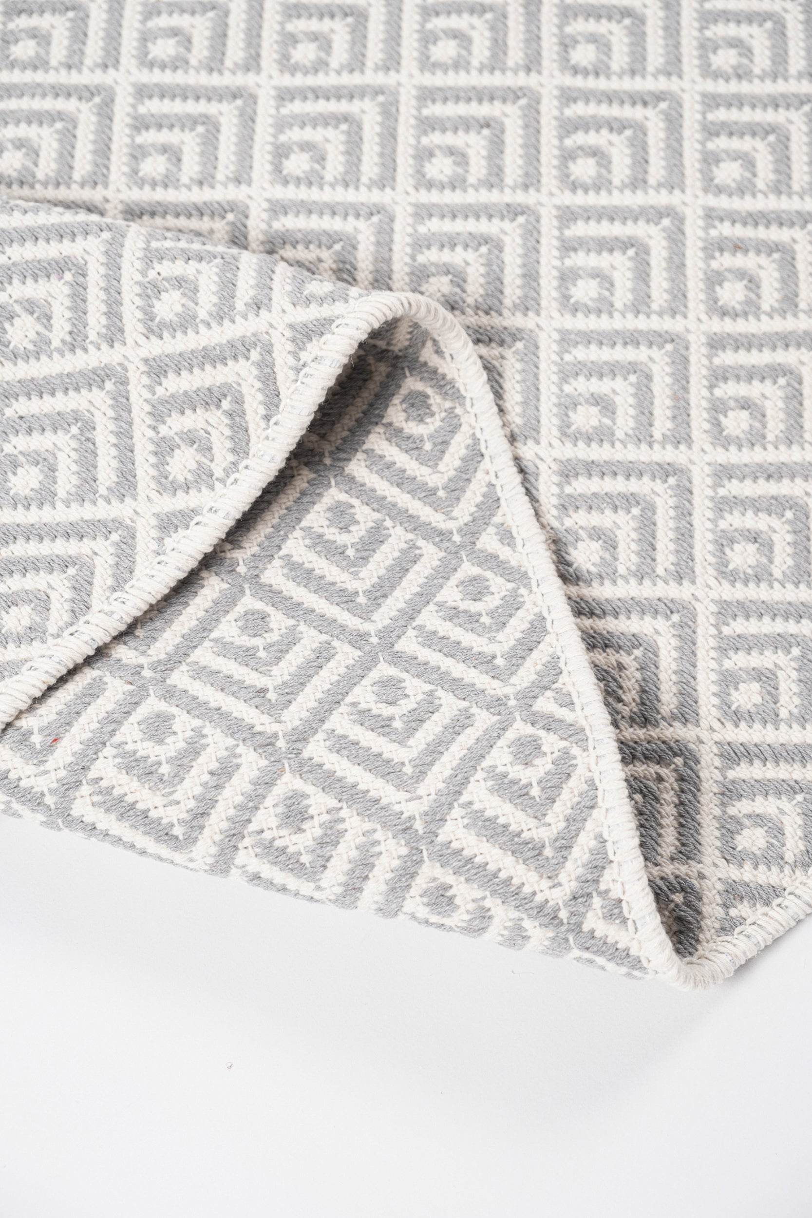 Liva LV03 Gri - %100 Pamuk Çift Taraflı Kilim Paspas