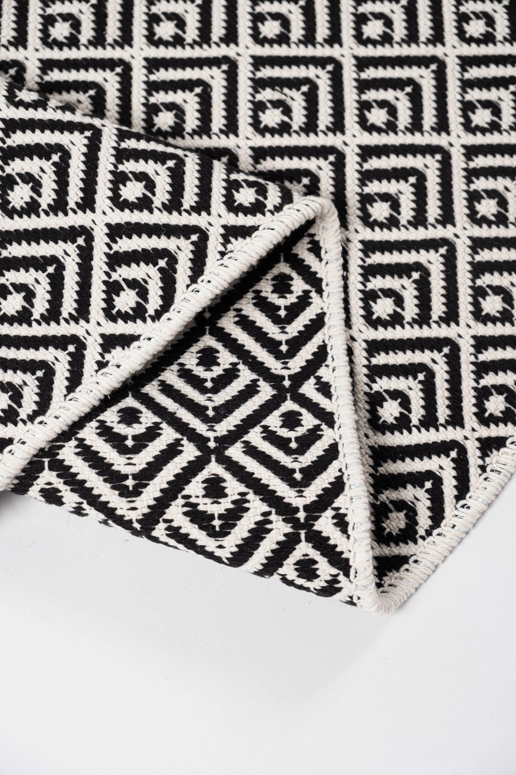 Liva LV03 Siyah - %100 Pamuk Çift Taraflı Kilim Paspas