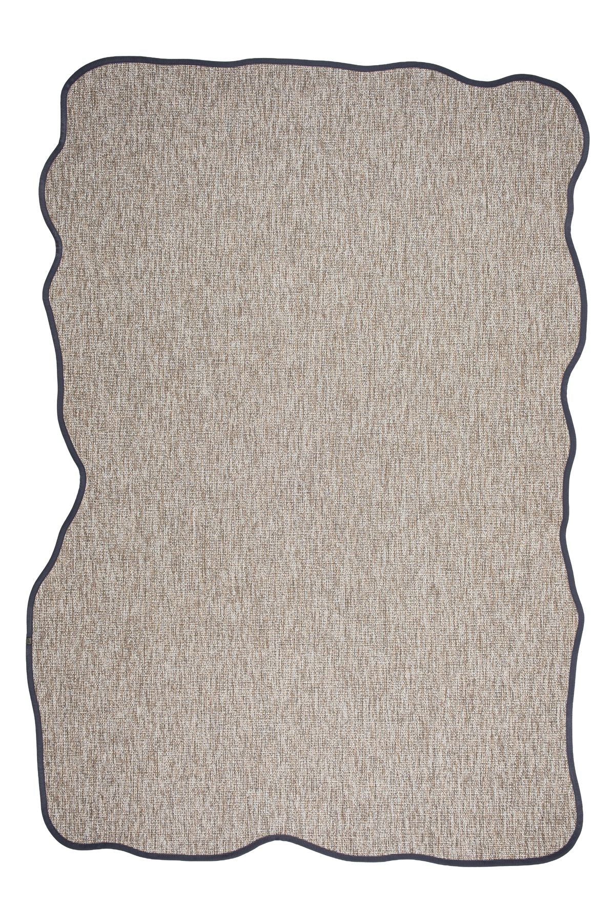 Canvas 4 Judy JD02 Natural Cotton Bordure 08 Anthracite Amorf Sisal Halı