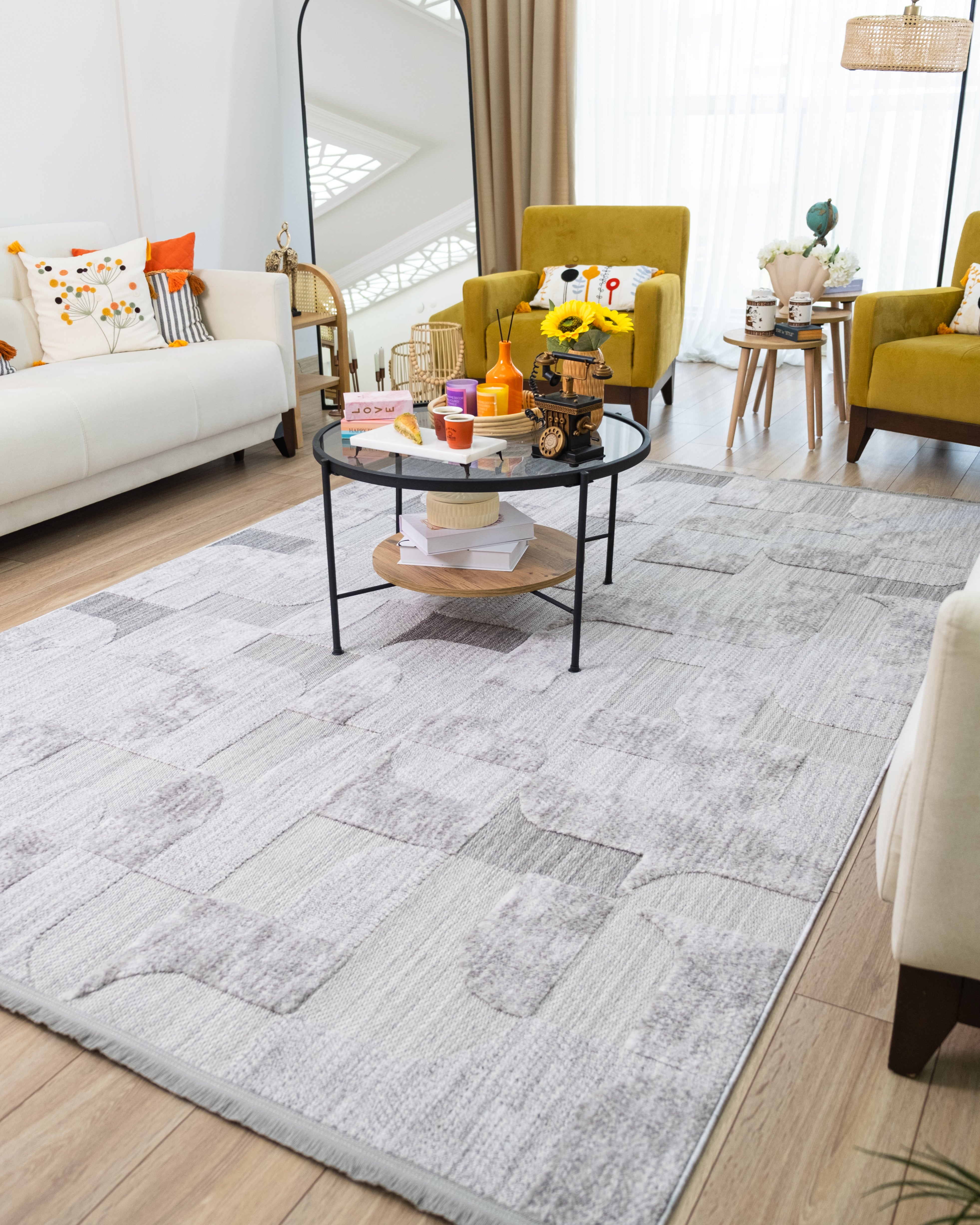 Orion OR04 Grey Modern Salon Halısı