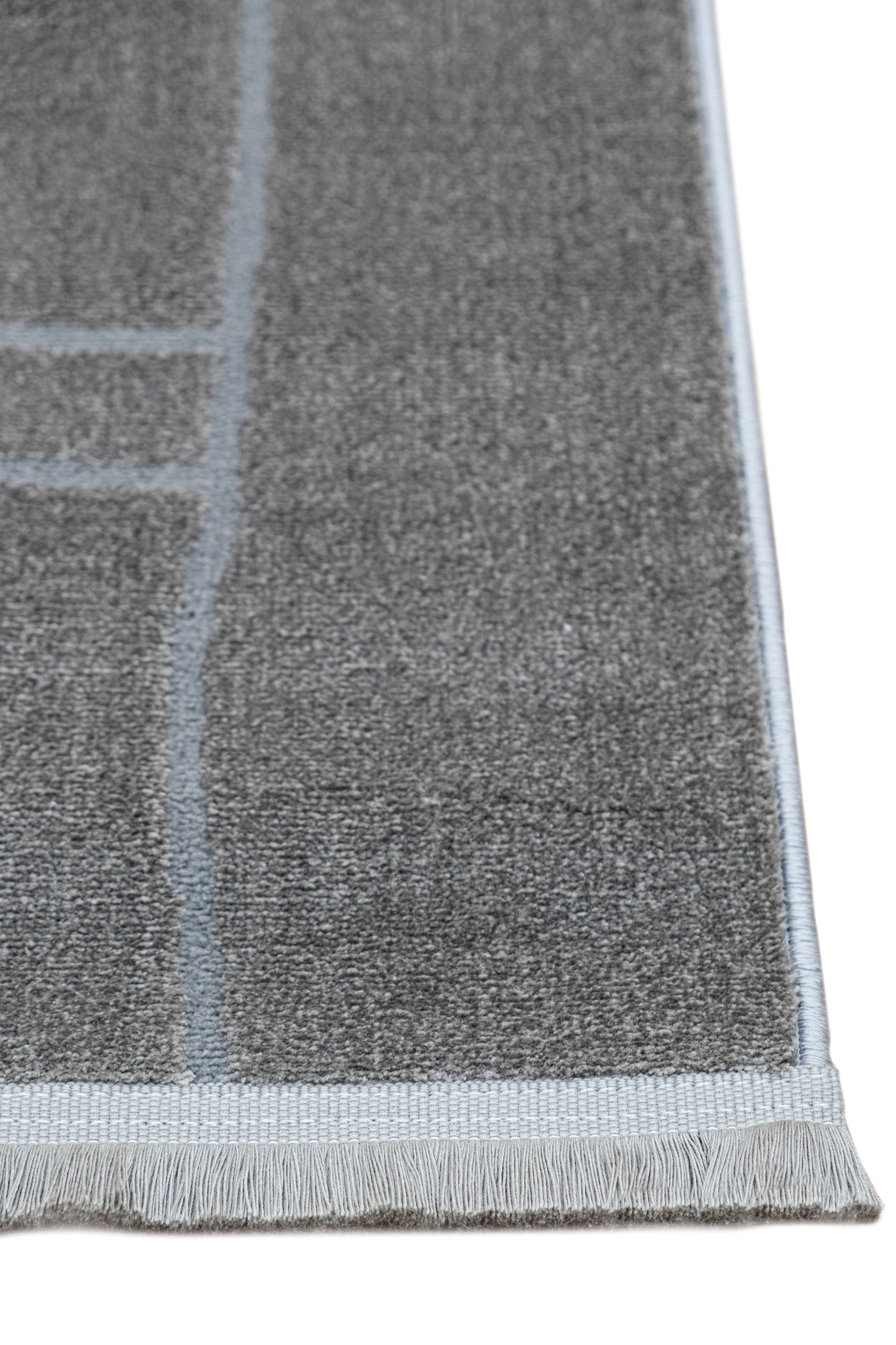 Luca LC04 Anthracite Plush Textured Soft Living Room Rug