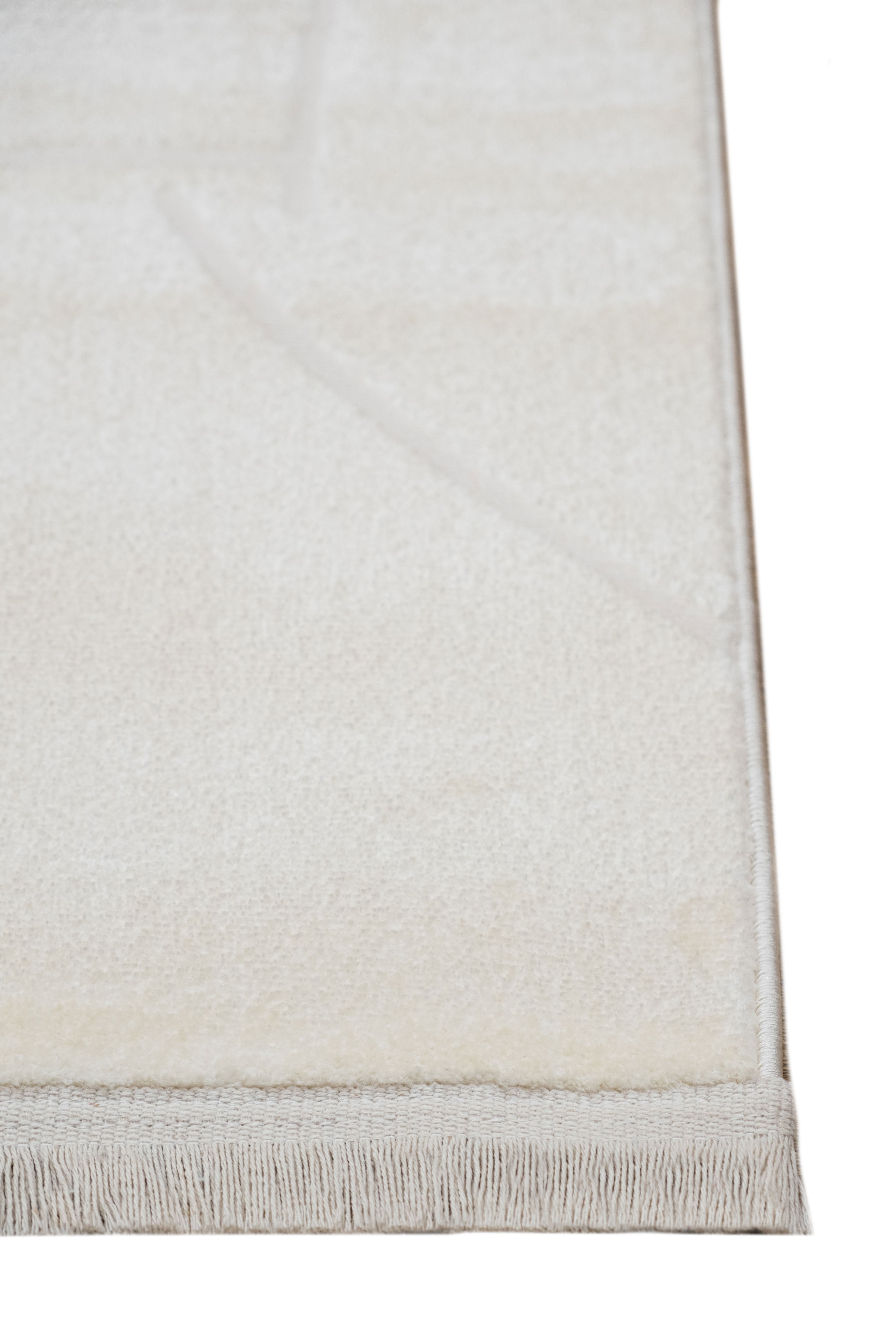 Luca LC01 Cream Plush Textured Soft Living Room Carpet
