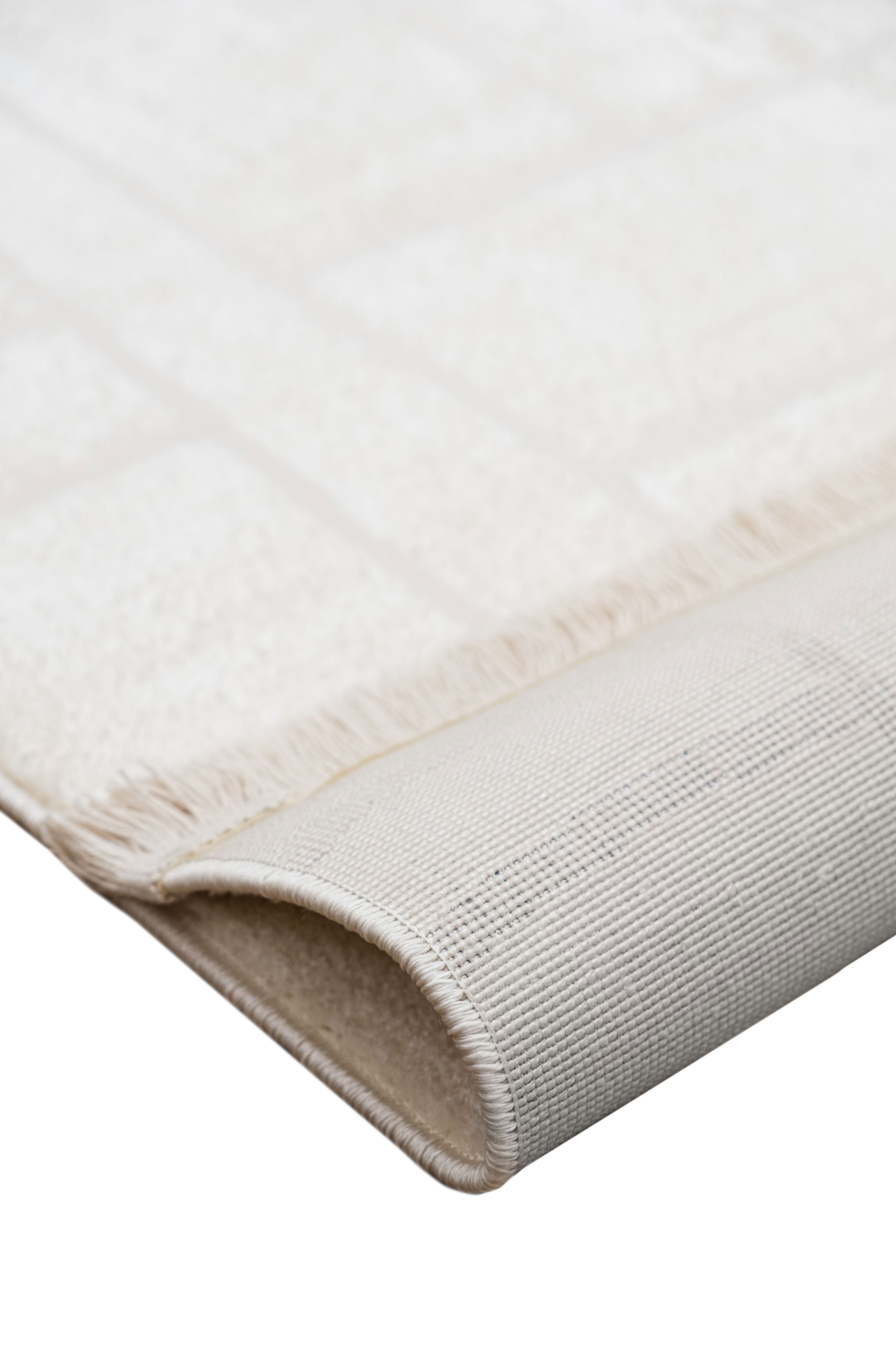 Luca LC01 Cream Plush Textured Soft Living Room Carpet