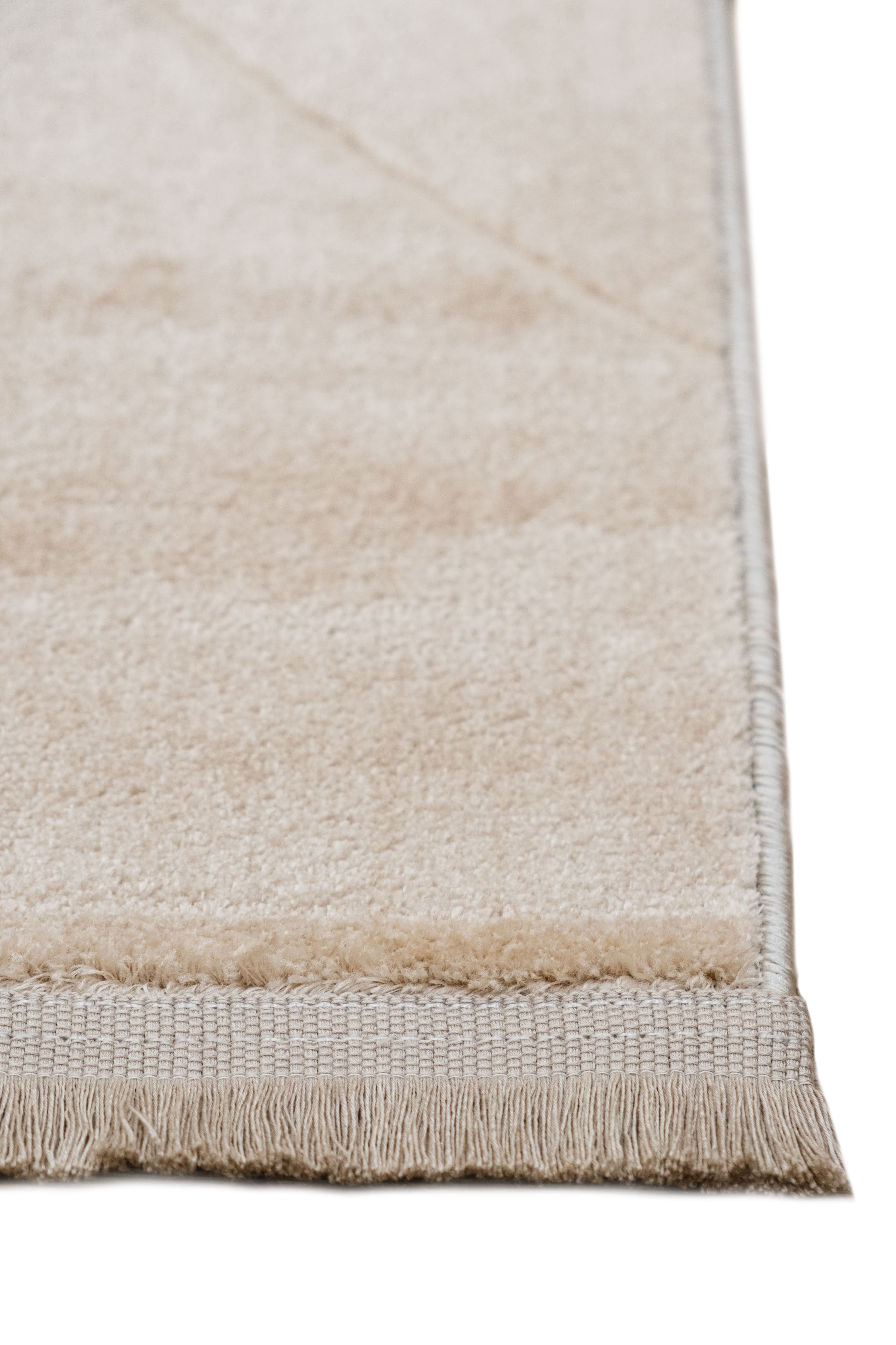Luca LC03 Beige Plush Textured Soft Living Room Carpet