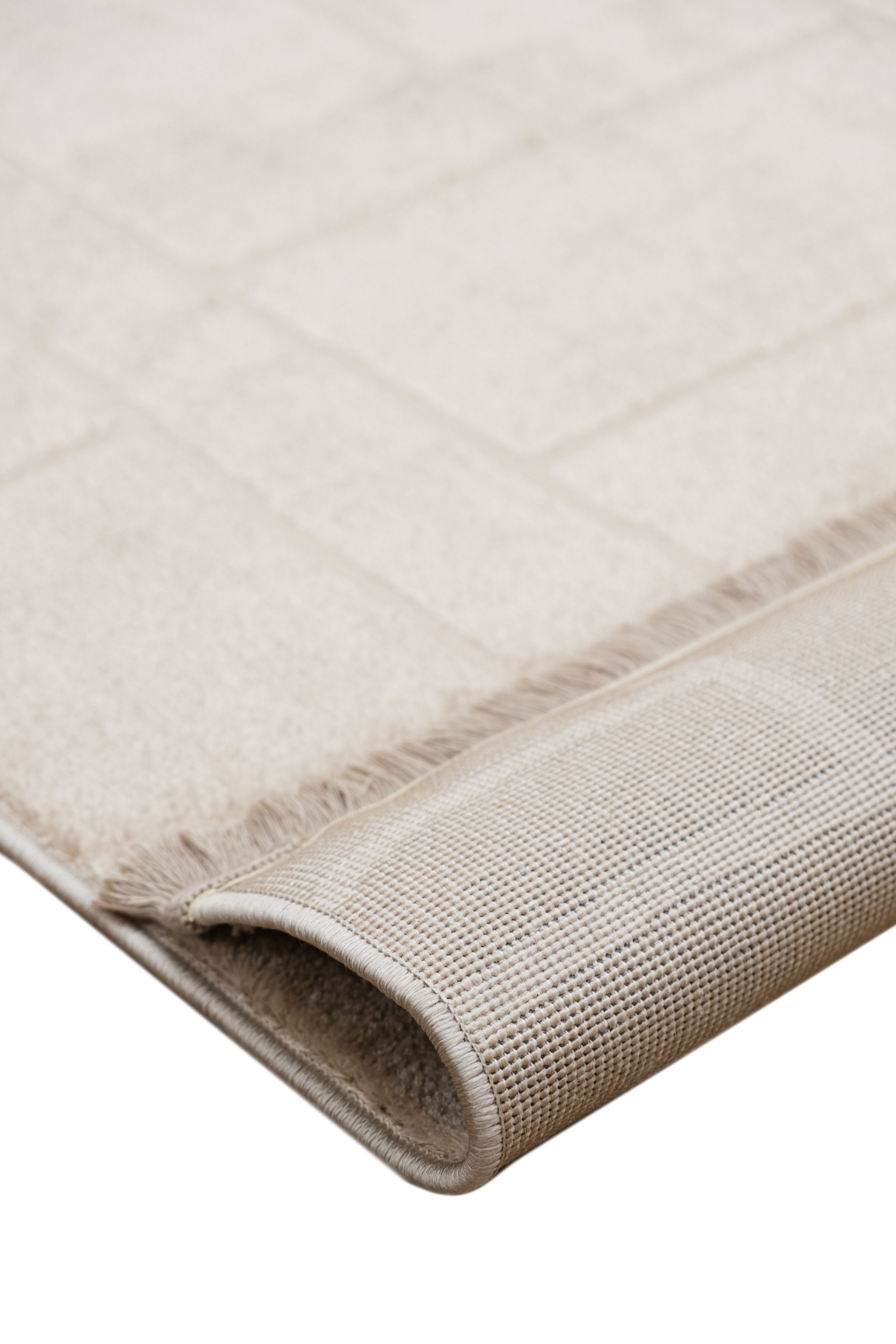 Luca LC03 Beige Plush Textured Soft Living Room Carpet