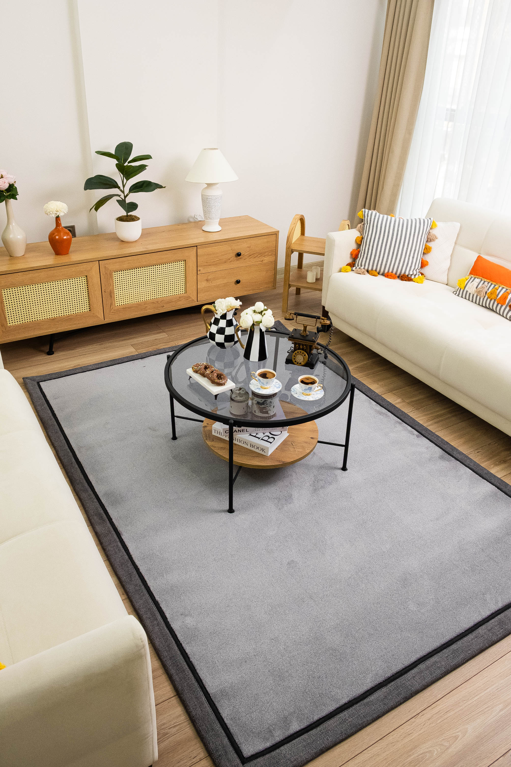 GRANADA GR05 DARK-GREY SALON HALISI LÜKS BORDÜRLÜ HALI