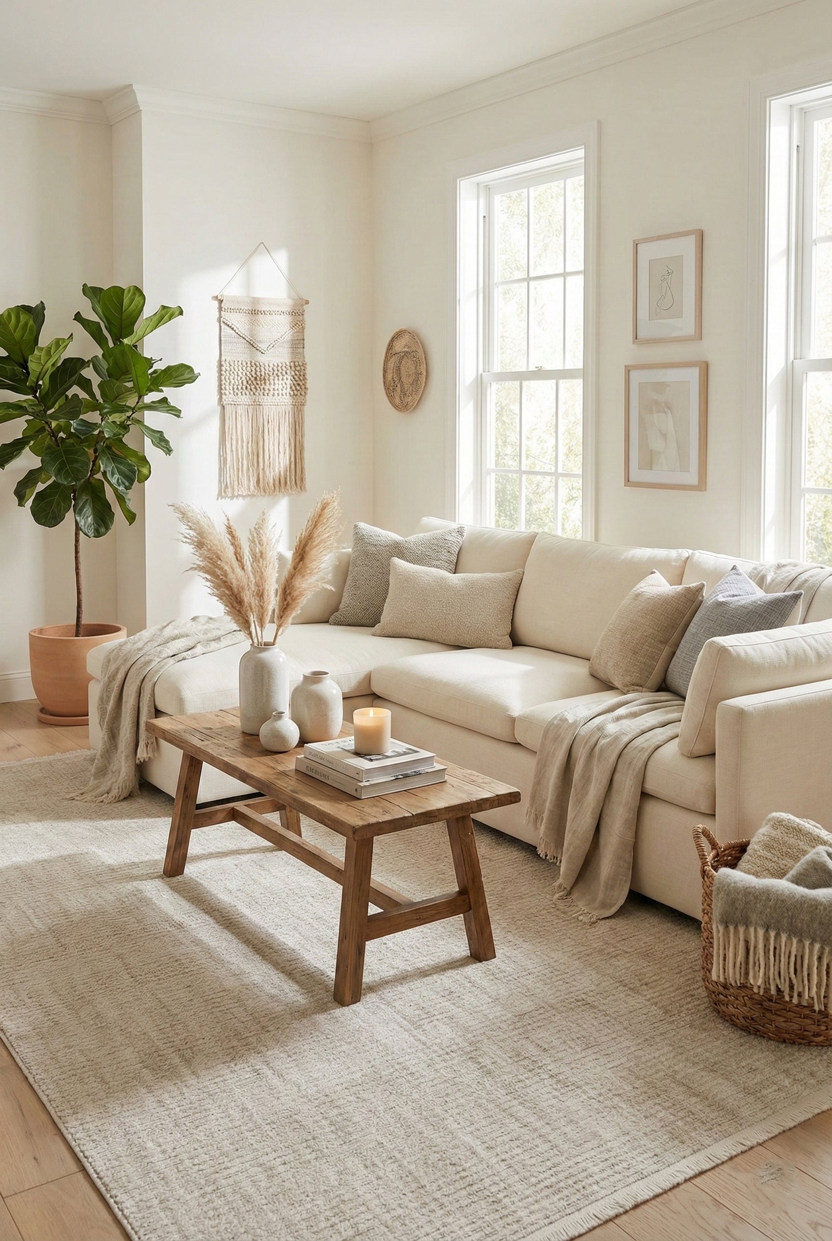 Degrade DG01 Cream Yumuşak Dokulu İskandinav Salon Halısı