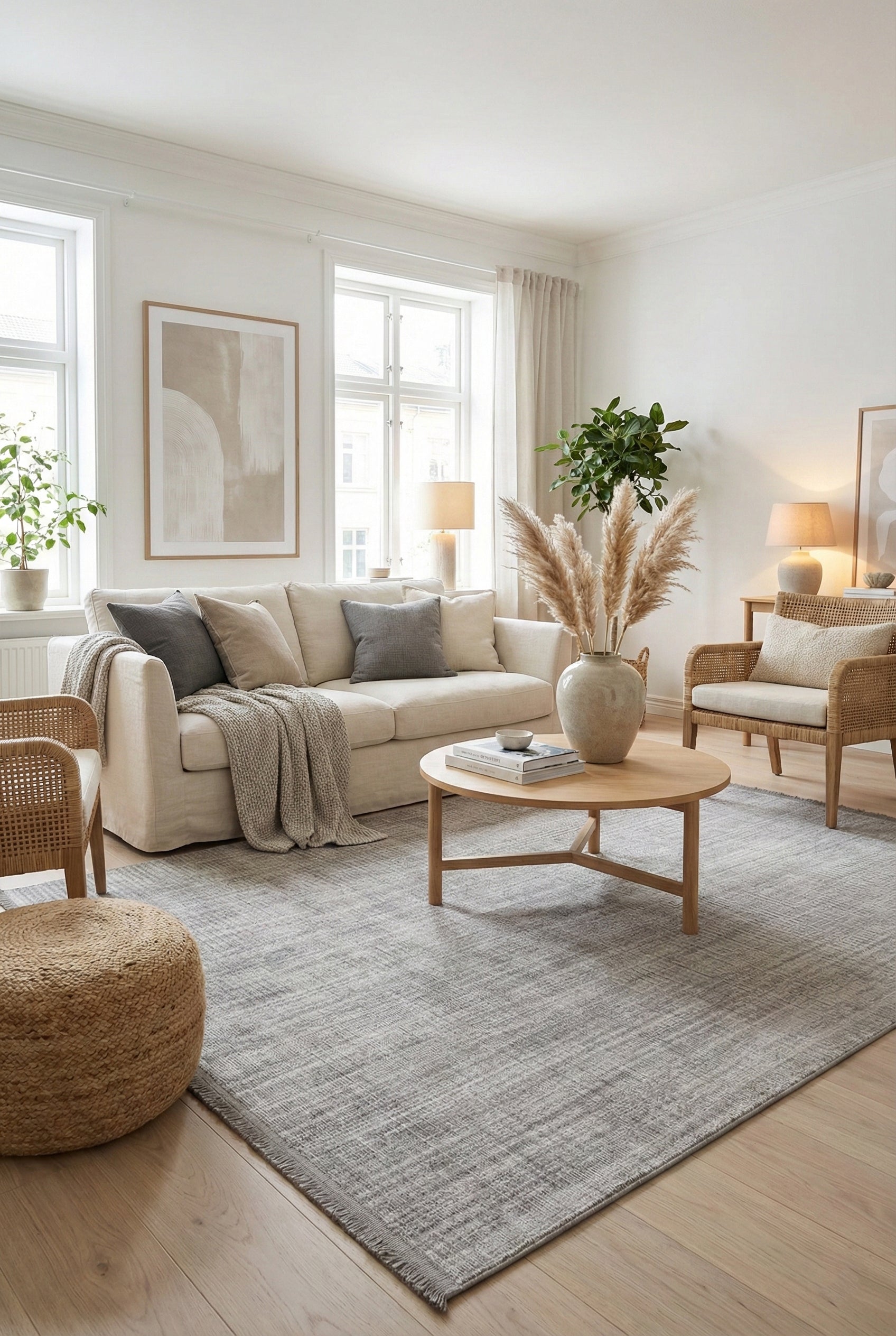 Degrade DG02 Grey Yumuşak Dokulu İskandinav Salon Halısı