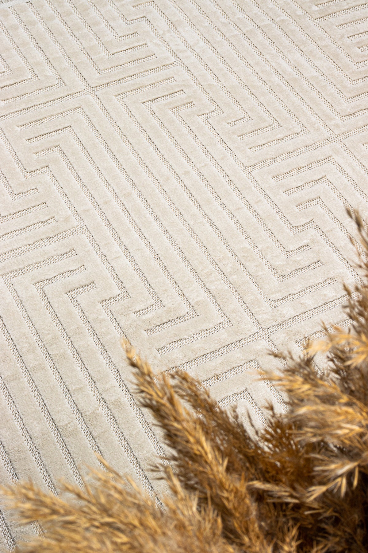 Pier PR01 Cream İskandinav Desenli Modern Salon Halısı