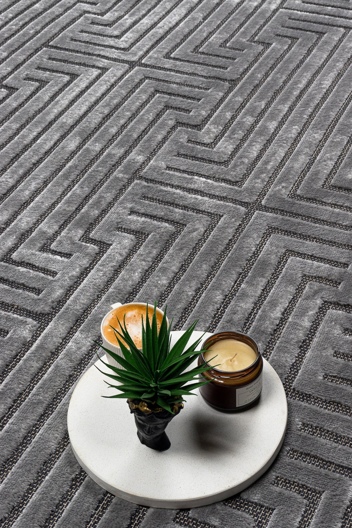 Pier PR02 Grey İskandinav Desenli Modern Salon Halısı