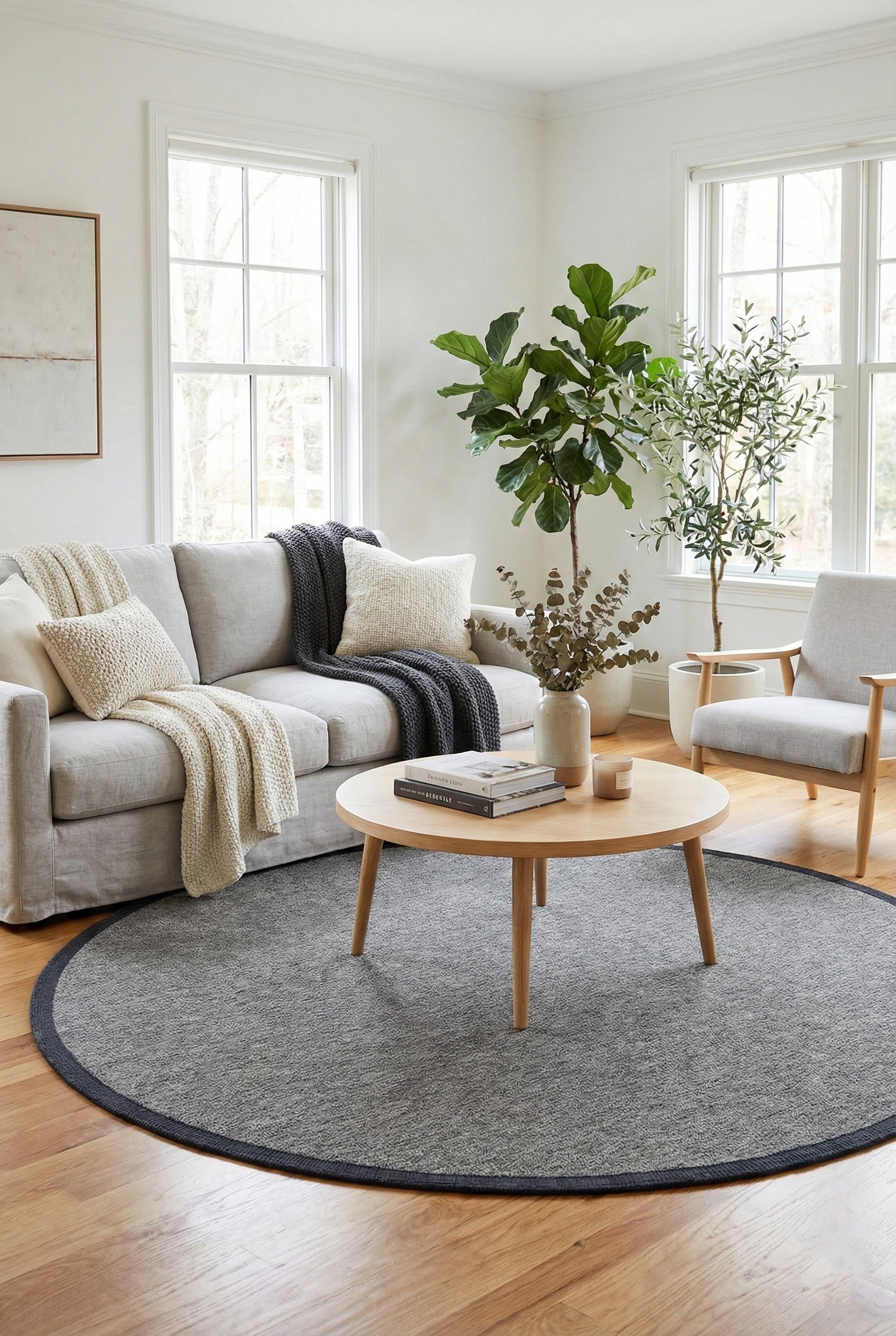 Jutte 05 M-404 Yuvarlak Doğal Jüt Sisal Halı