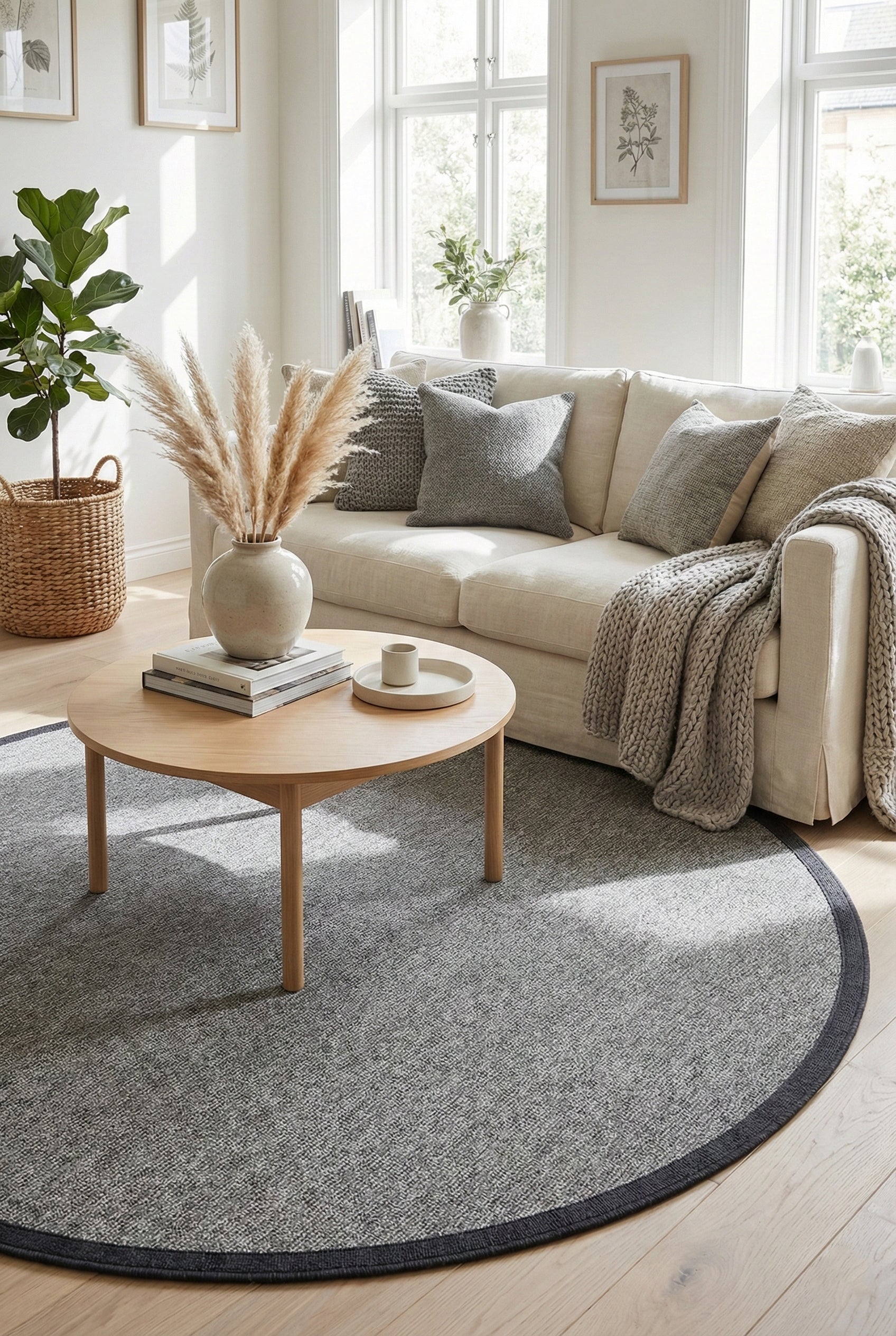 Jutte 06 M-404 Yuvarlak Doğal Jüt Sisal Halı