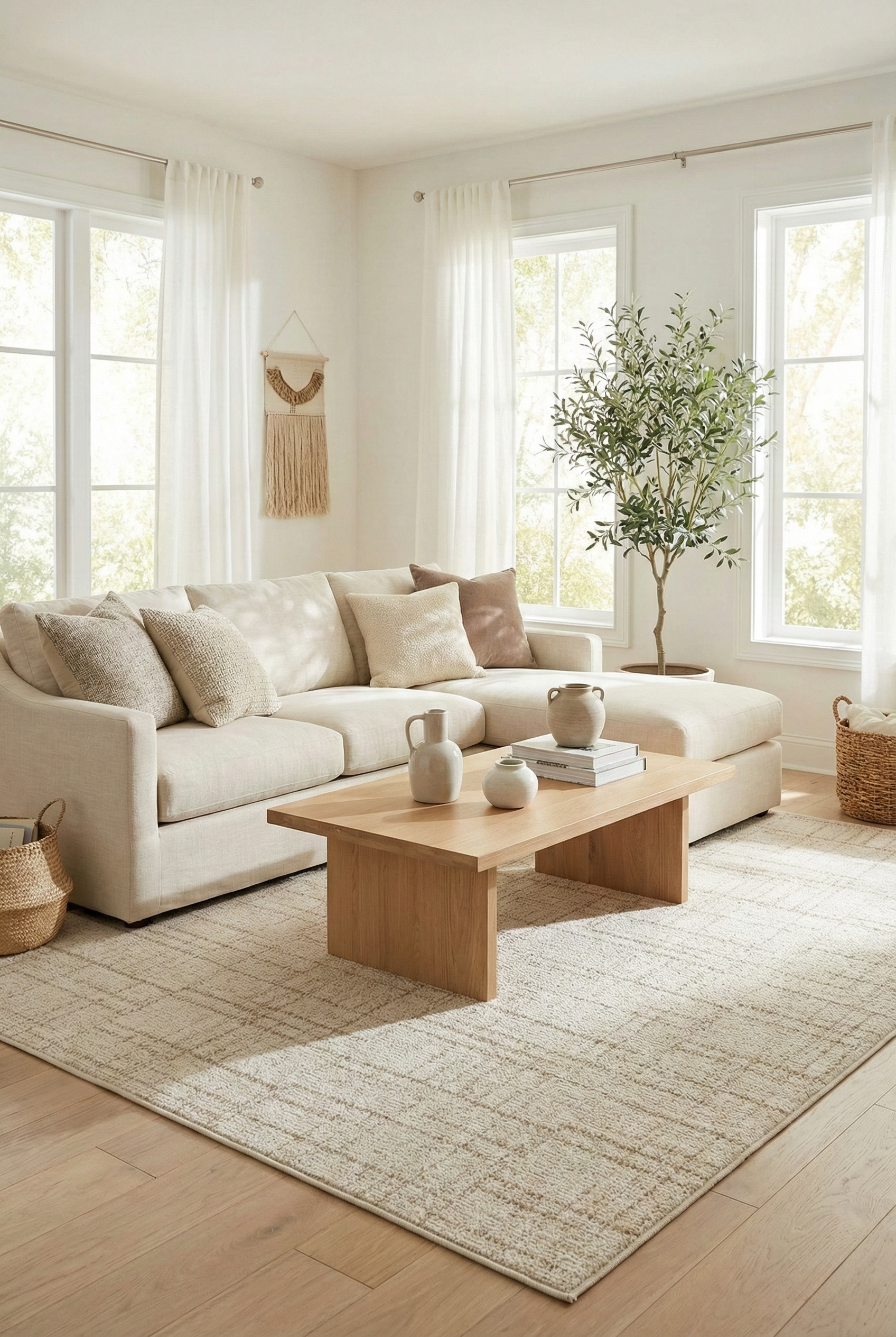 Look LK 01 Cream Salon Koridor Mutfak Sisal Halı