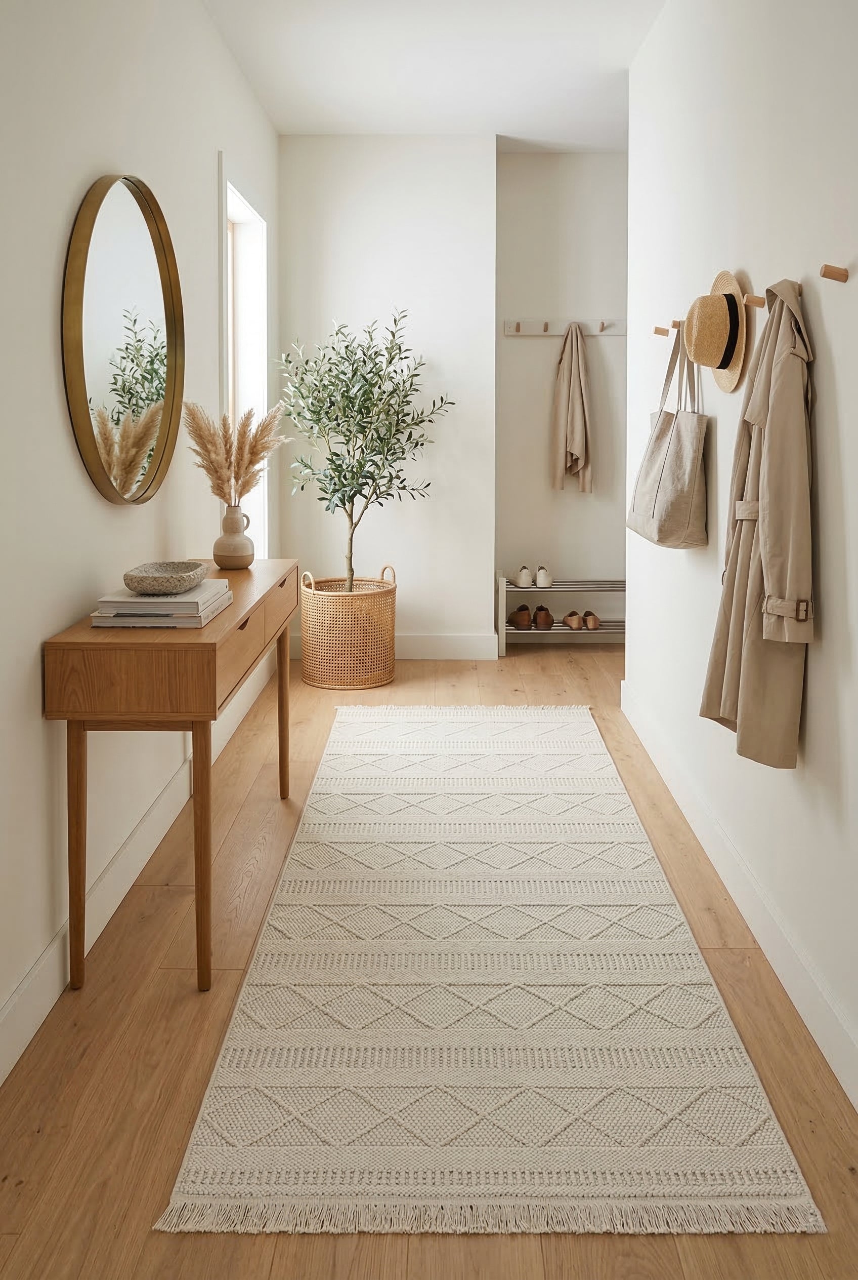 Marie MR01 Cream Makrome Dokumalı Makine Halısı