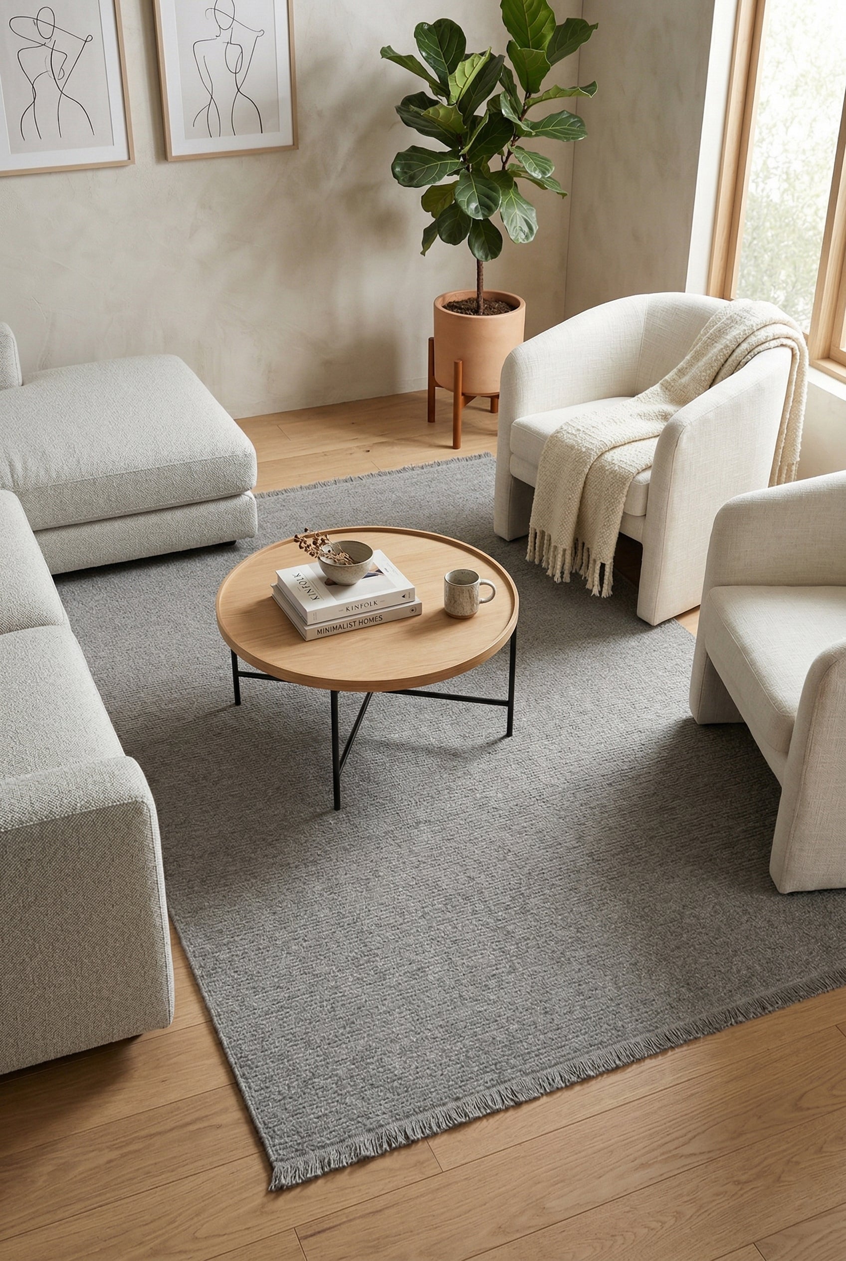 Nature 04 Anthracite Doğal Yeni Zelanda Yünü Halı