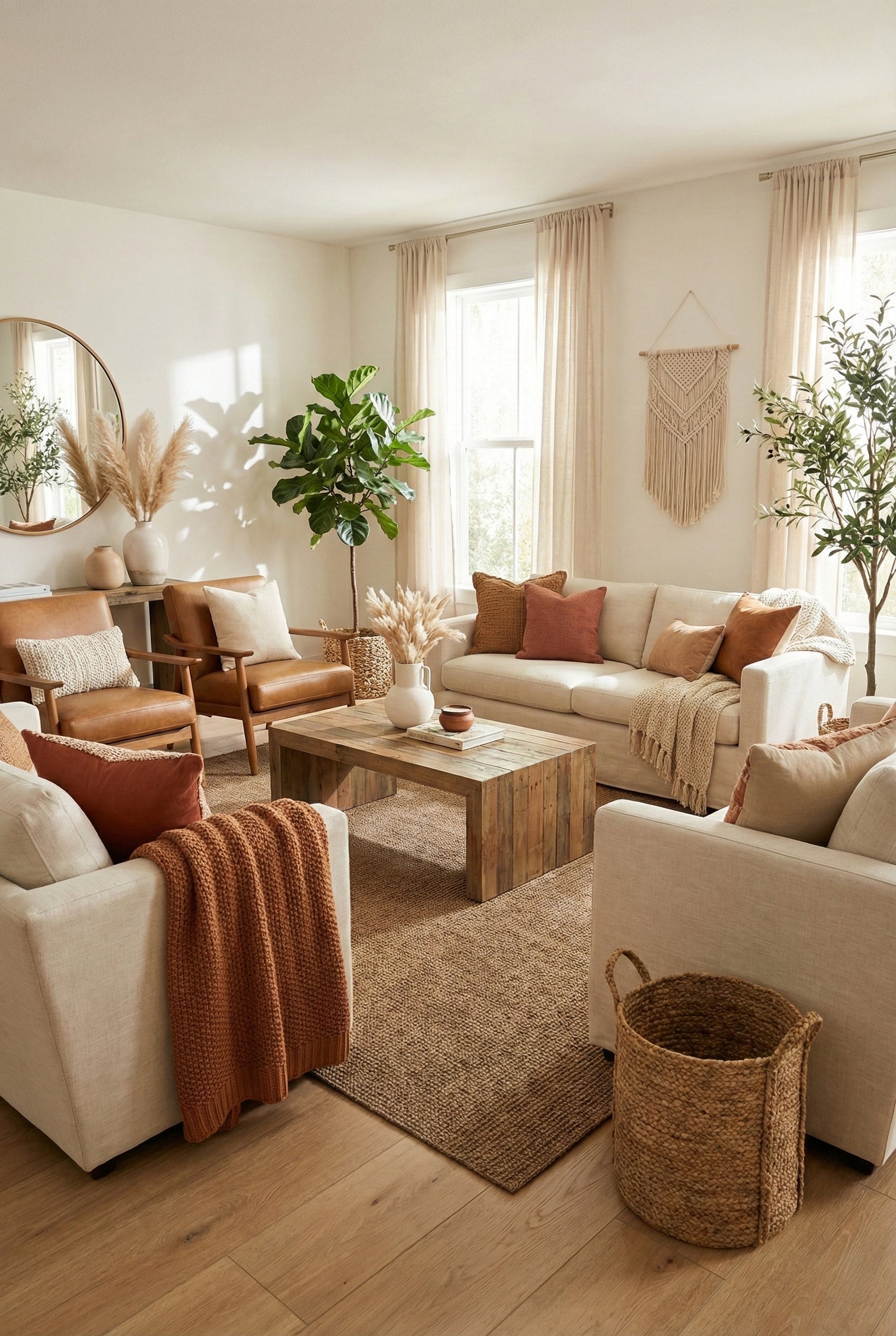 Suit doğal sisal halı yaşam alanında