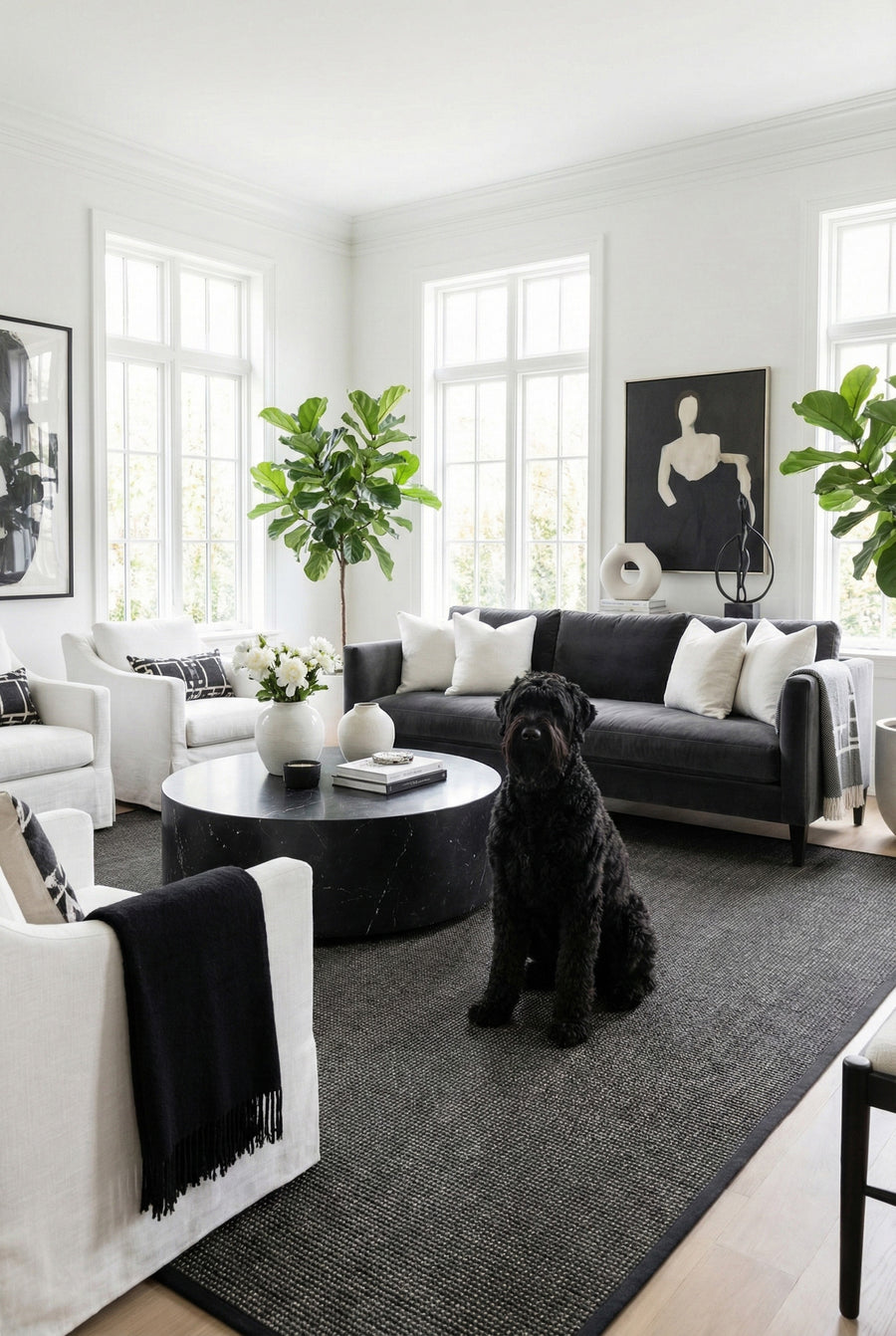 Suit SU04 Anthracite Biye 10 Black Doğal Sisal Halı