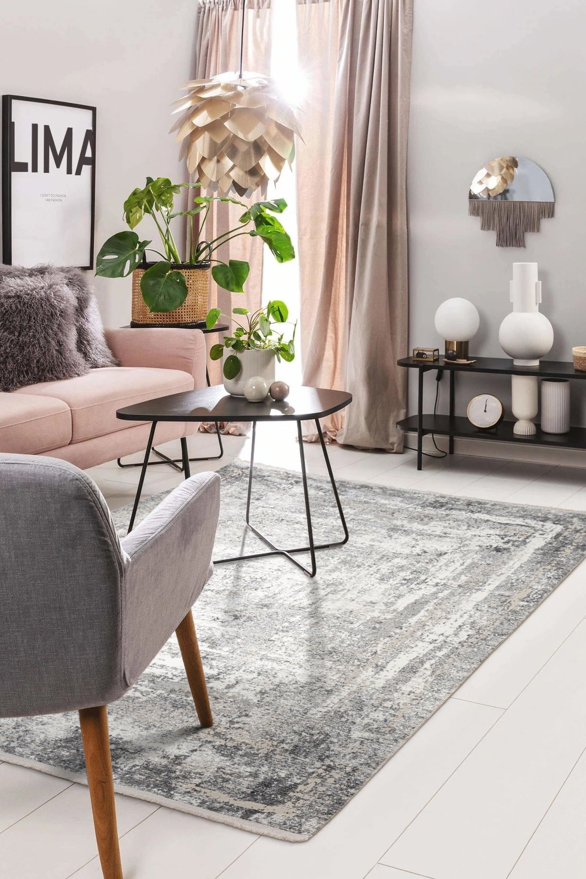 Lima LM02 Grey Modern Salon Halısı