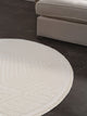 Sidney SDY01 Cream Round Plush Textured Living Room Machine Carpet