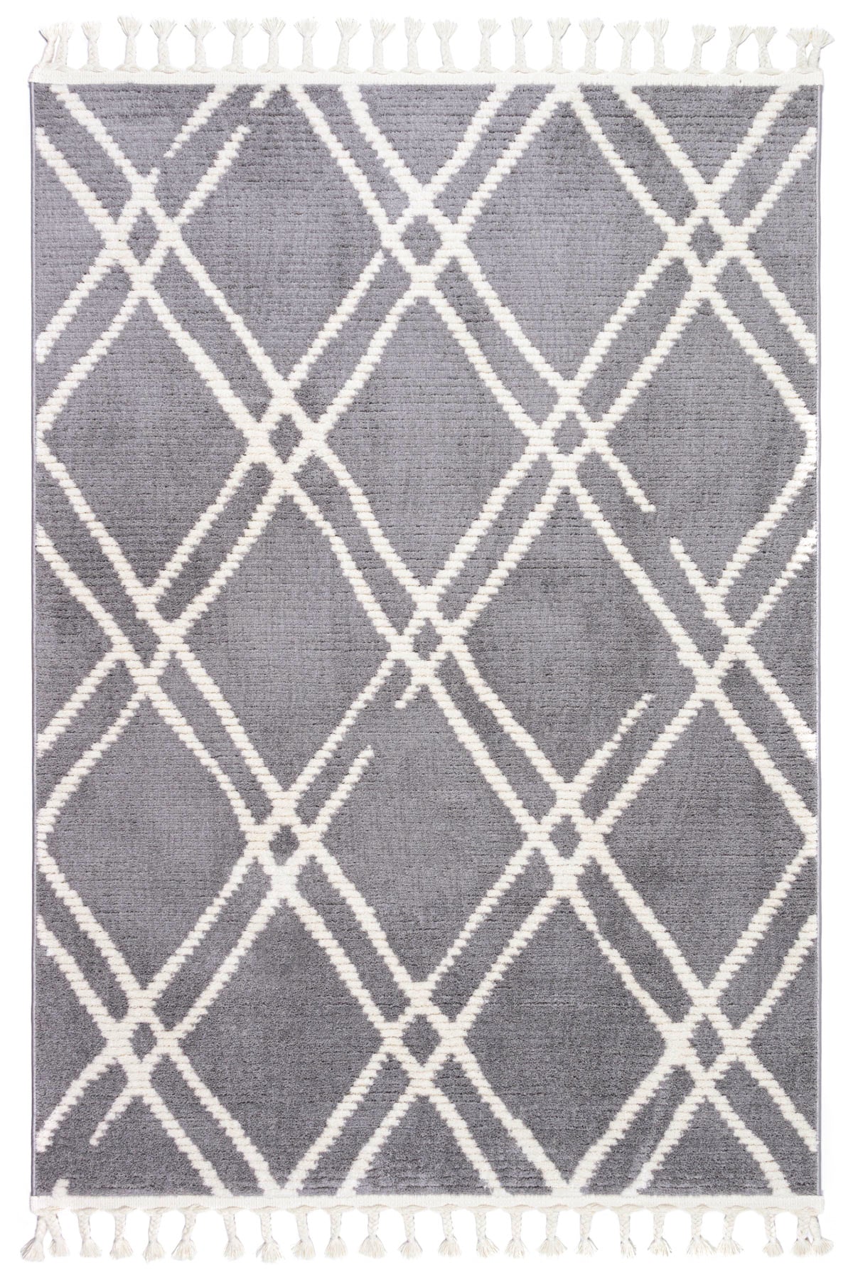 Cool CL 02 Grey Scandinavian Plush Textured Machine Rug