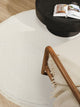 Sidney SDY03 Cream Round Plush Textured Living Room Machine Carpet