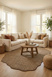 Canvas 1 Look LK03 Jut Cotton Bordure 04 Dark Beige Amorf Sisal Halı