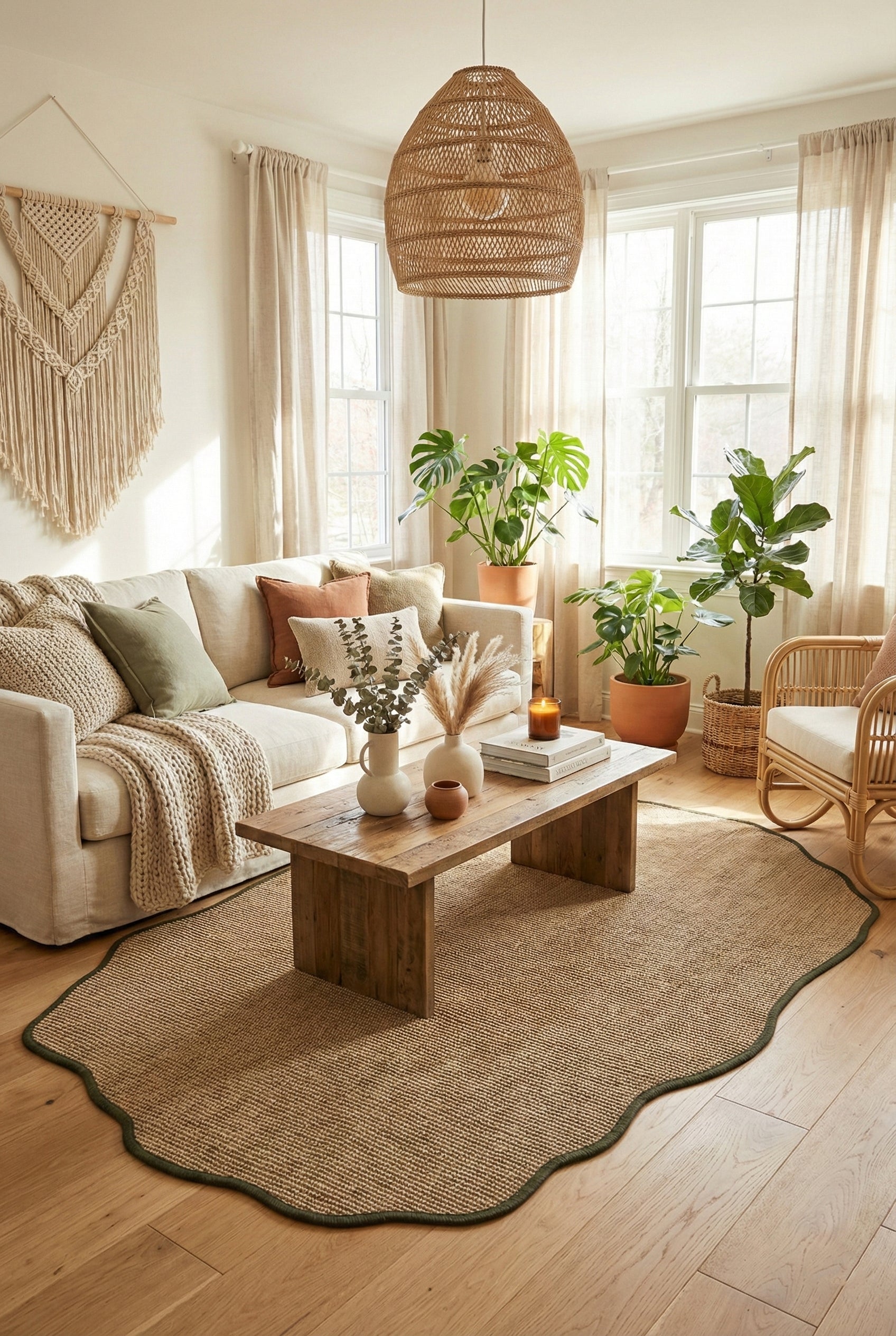 Canvas 1 Suit SU03 Jut Cotton Bordure 03 Green Amorf Sisal Halı