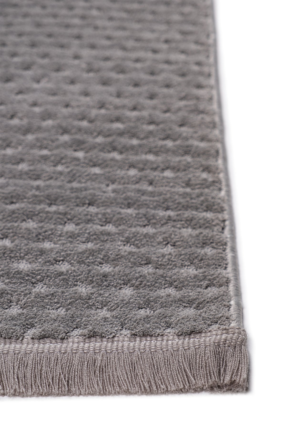 Pita PT02 Grey Plush Textured Scandinavian Living Room Machine Carpet