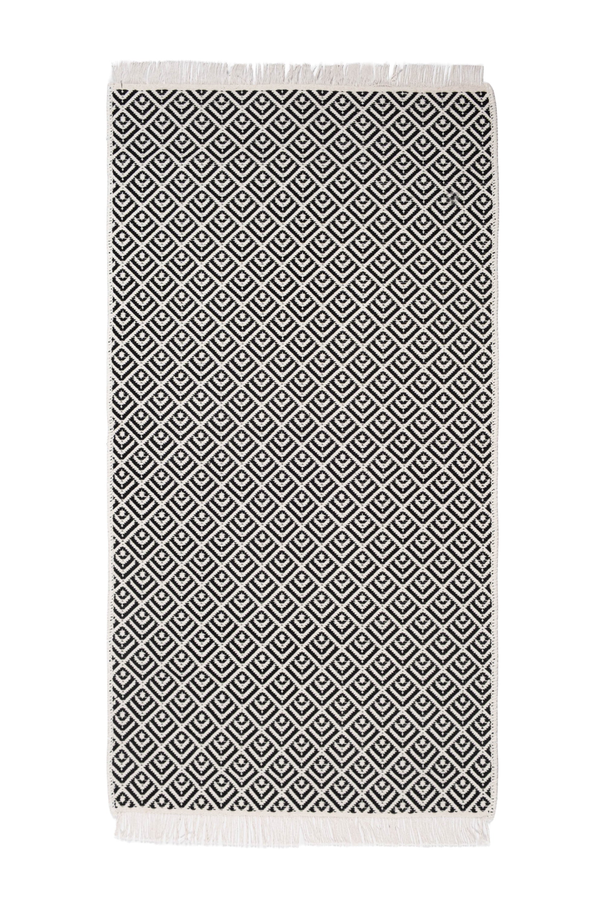 Liva LV03 Siyah - %100 Pamuk Çift Taraflı Kilim Paspas