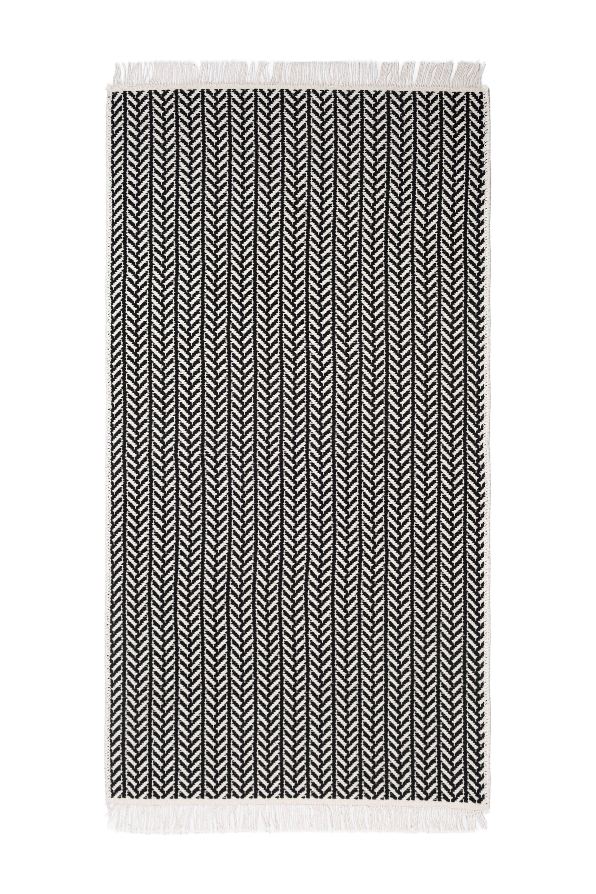 Liva LV04 Siyah - %100 Pamuk Çift Taraflı Kilim Paspas