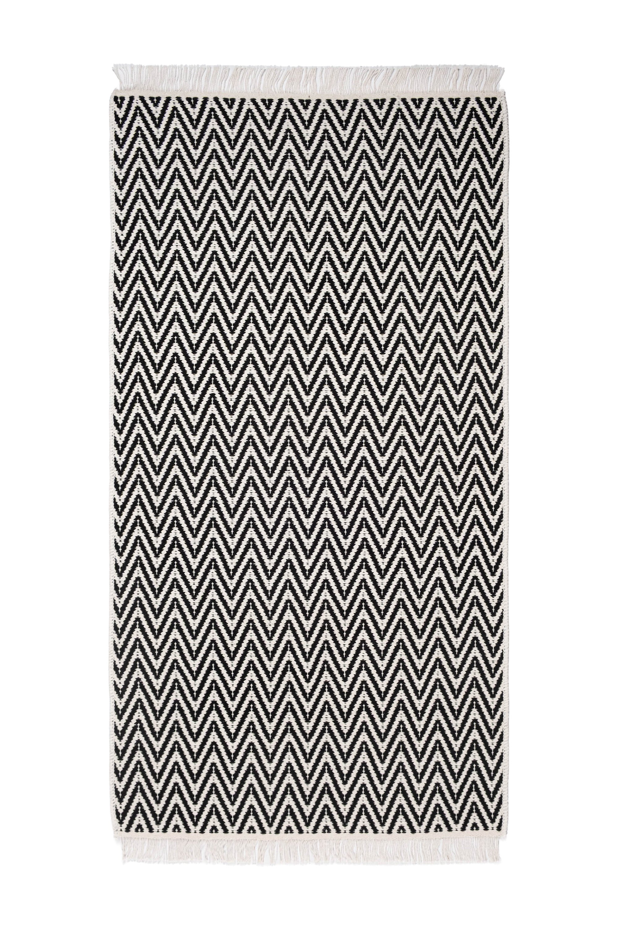 Liva LV01 Siyah - %100 Pamuk Çift Taraflı Kilim Paspas