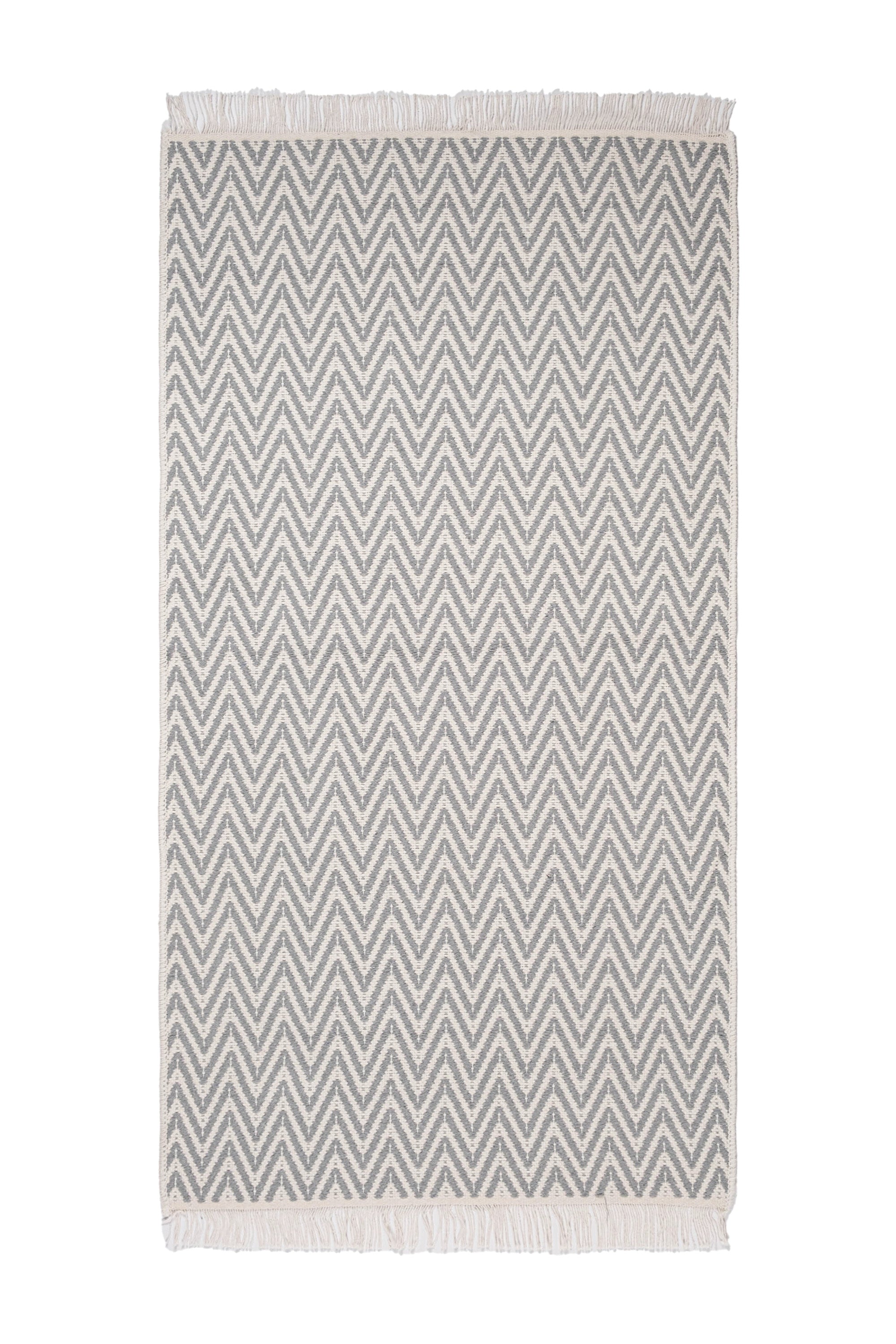 Liva LV01 Gri - %100 Pamuk Çift Taraflı Kilim Paspas