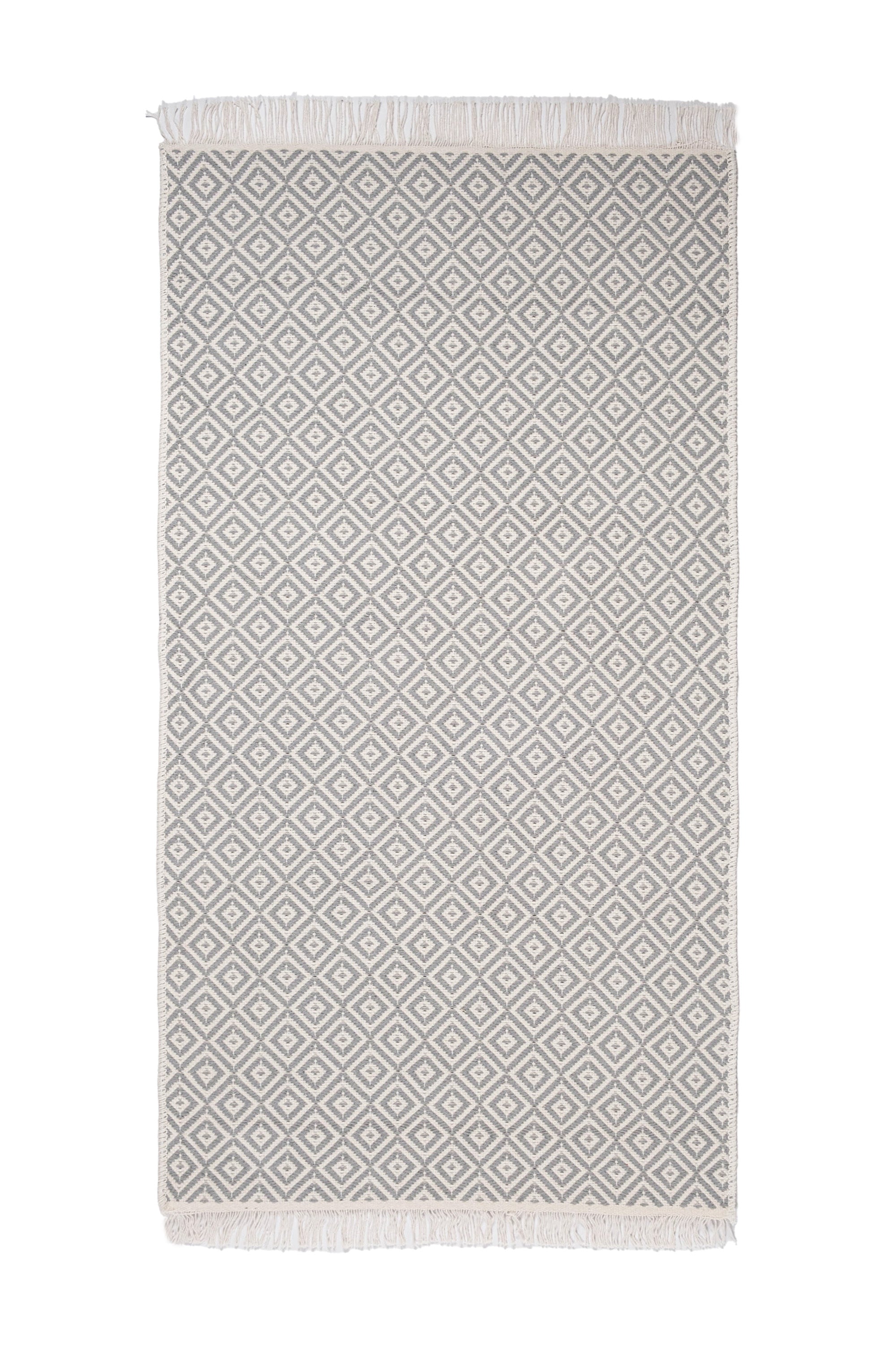 Liva LV02 Gri - %100 Pamuk Çift Taraflı Kilim Paspas