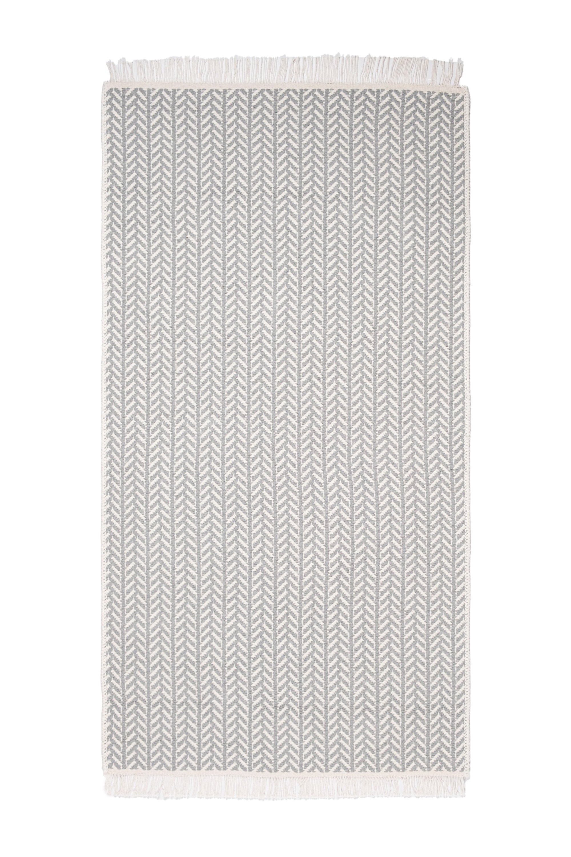Liva LV04 Gri - %100 Pamuk Çift Taraflı Kilim Paspas