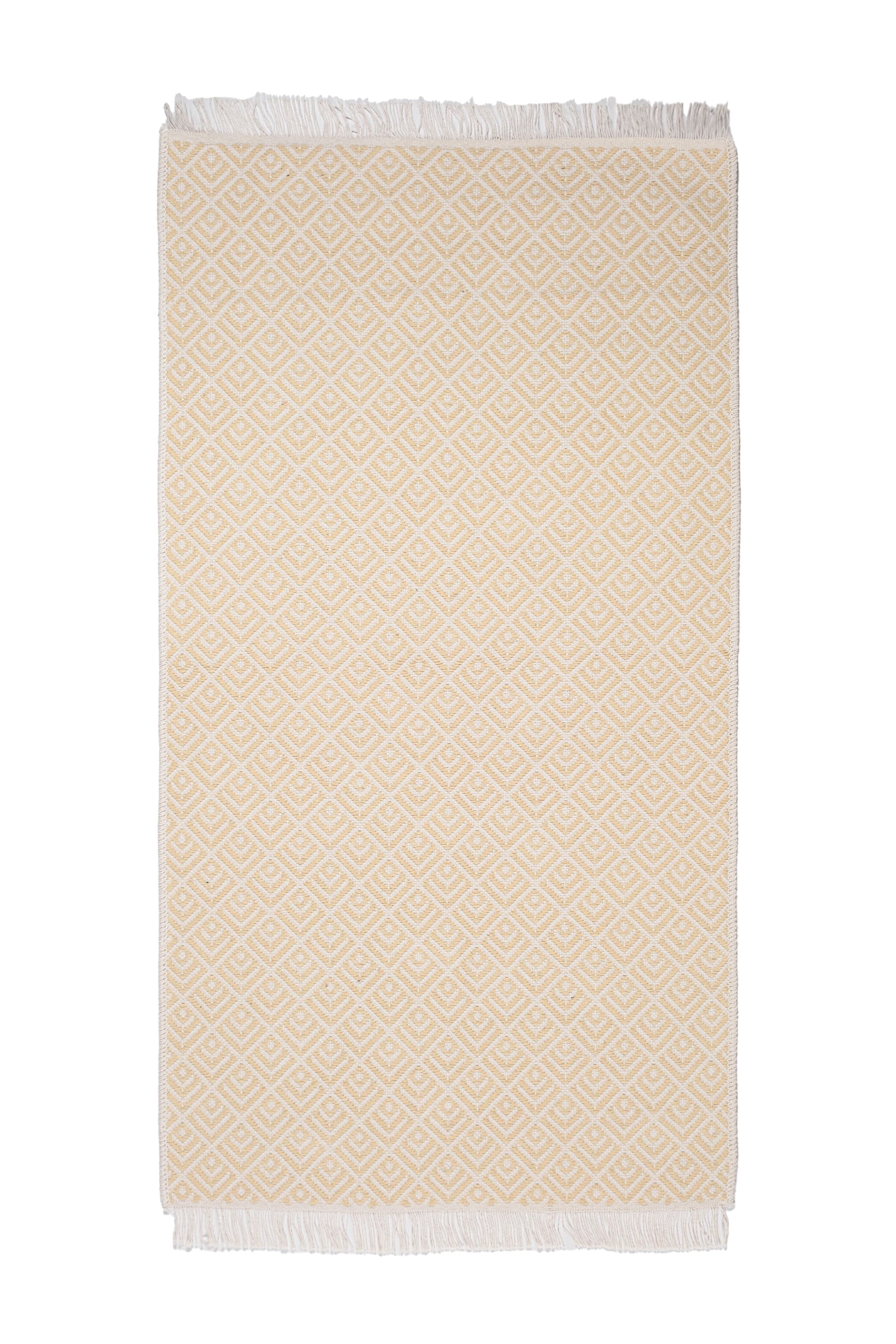 Liva LV03 Krem - %100 Pamuk Çift Taraflı Kilim Paspas