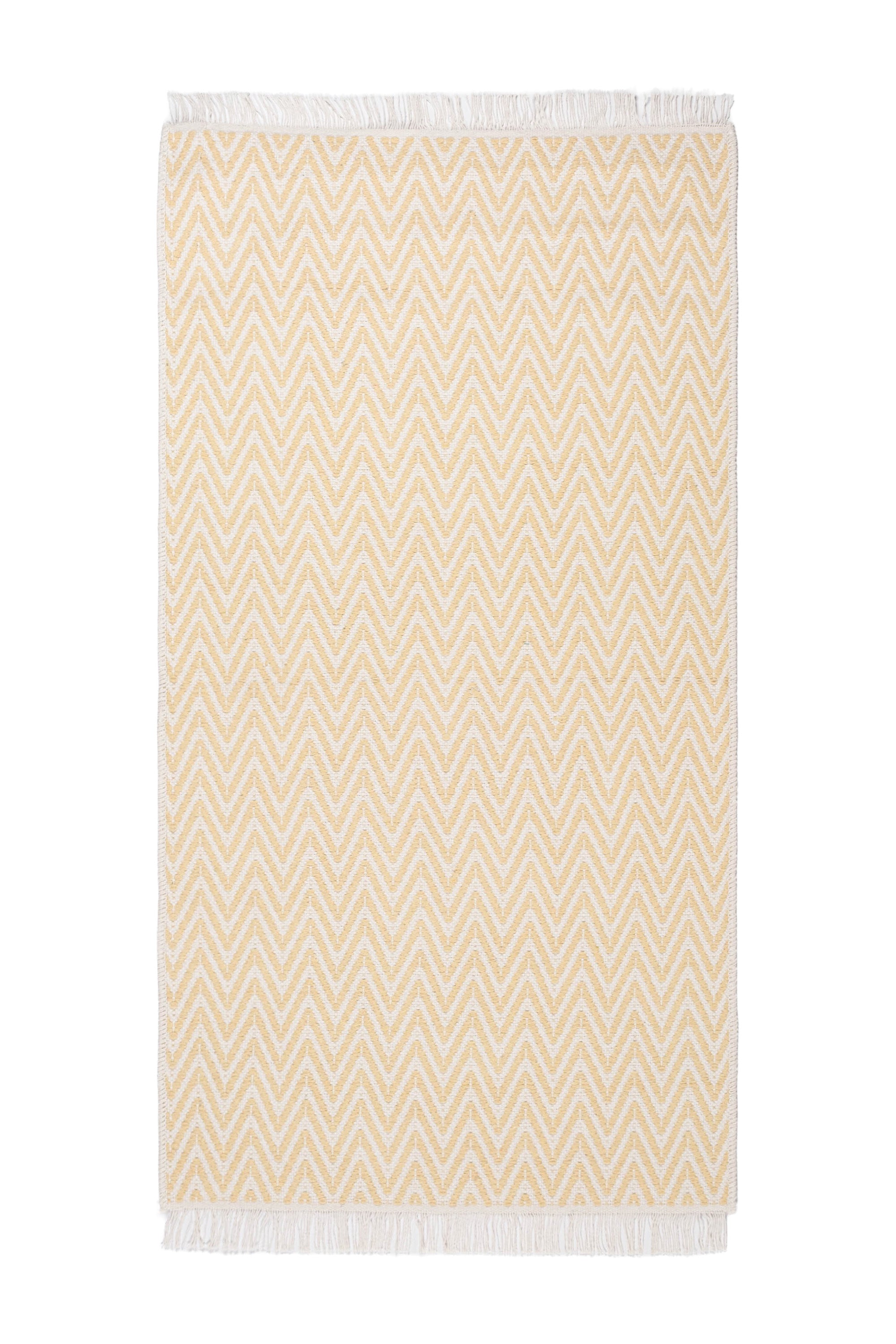Liva LV01 Krem - %100 Pamuk Çift Taraflı Kilim Paspas